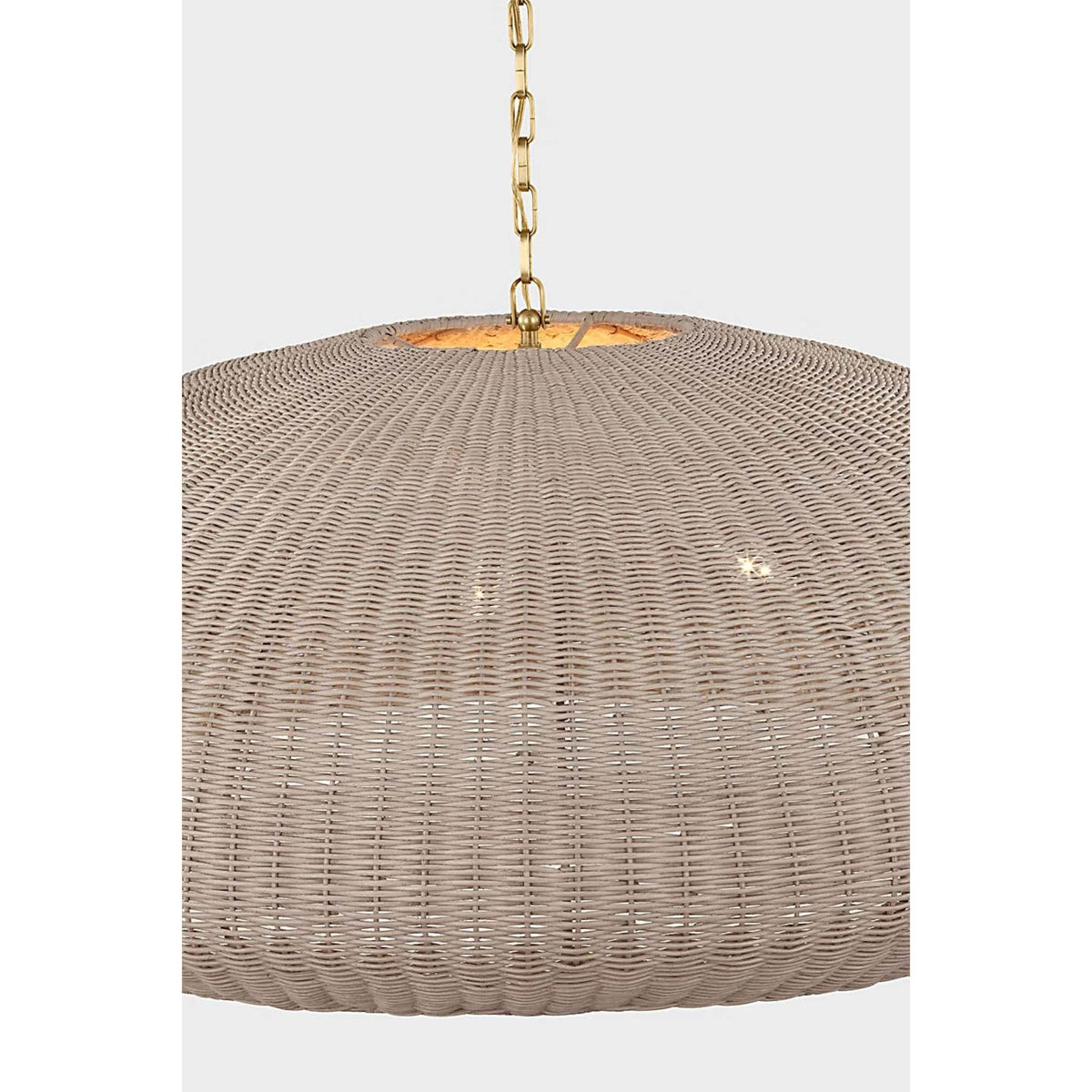 Chapman & Myers Kokomo 44" Wide Pendant in Antique-Burnished Brass with Ash Wicker Shade W44" x H16.75"