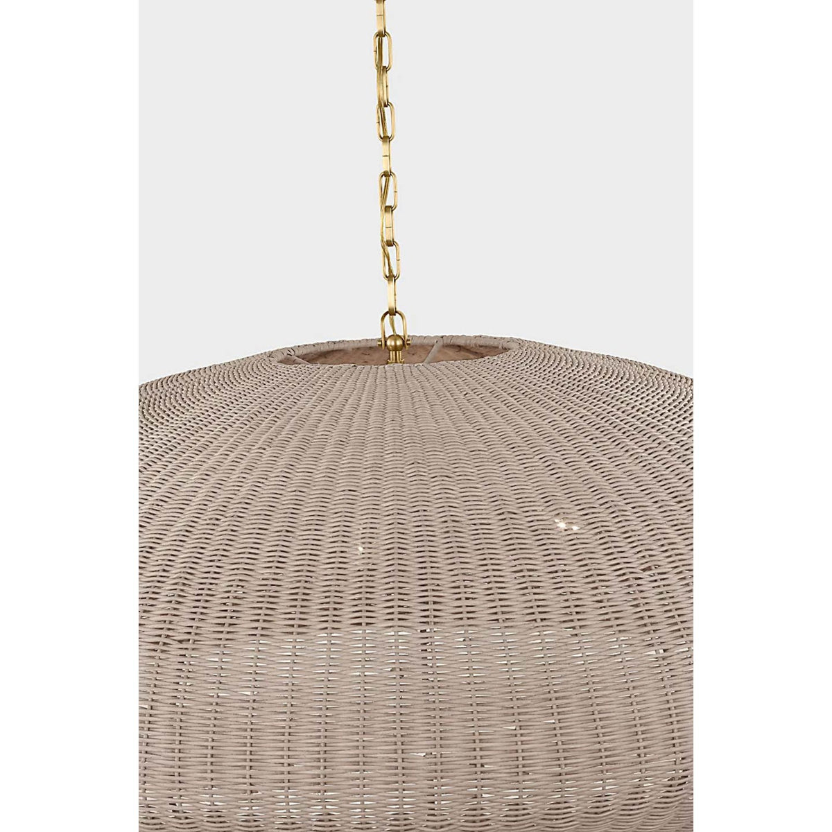 Chapman & Myers Kokomo 44" Wide Pendant in Antique-Burnished Brass with Ash Wicker Shade W44" x H16.75"