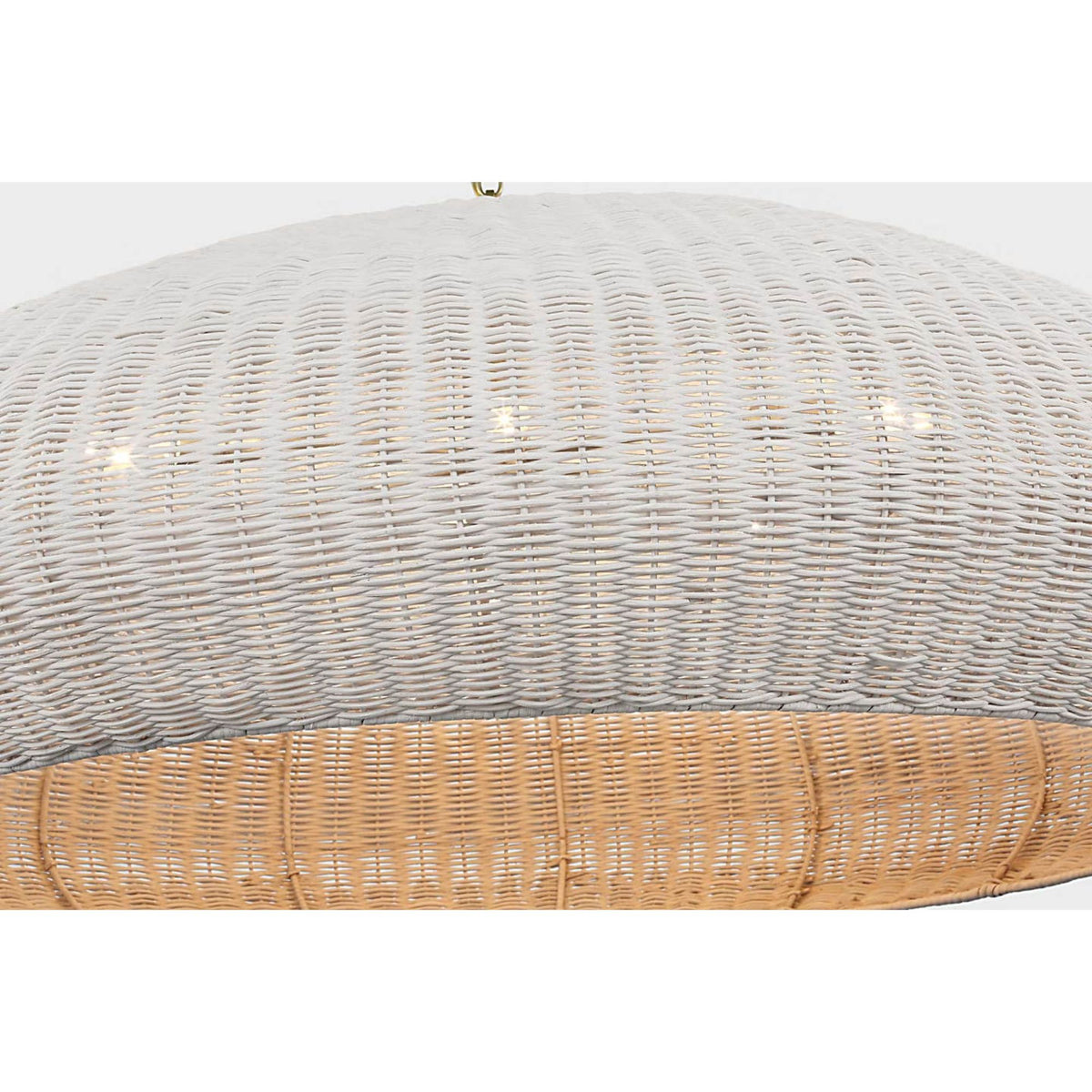 Chapman & Myers Kokomo 44" Wide Pendant in Antique-Burnished Brass with Chalk Wicker Shade W44" x H16.75"
