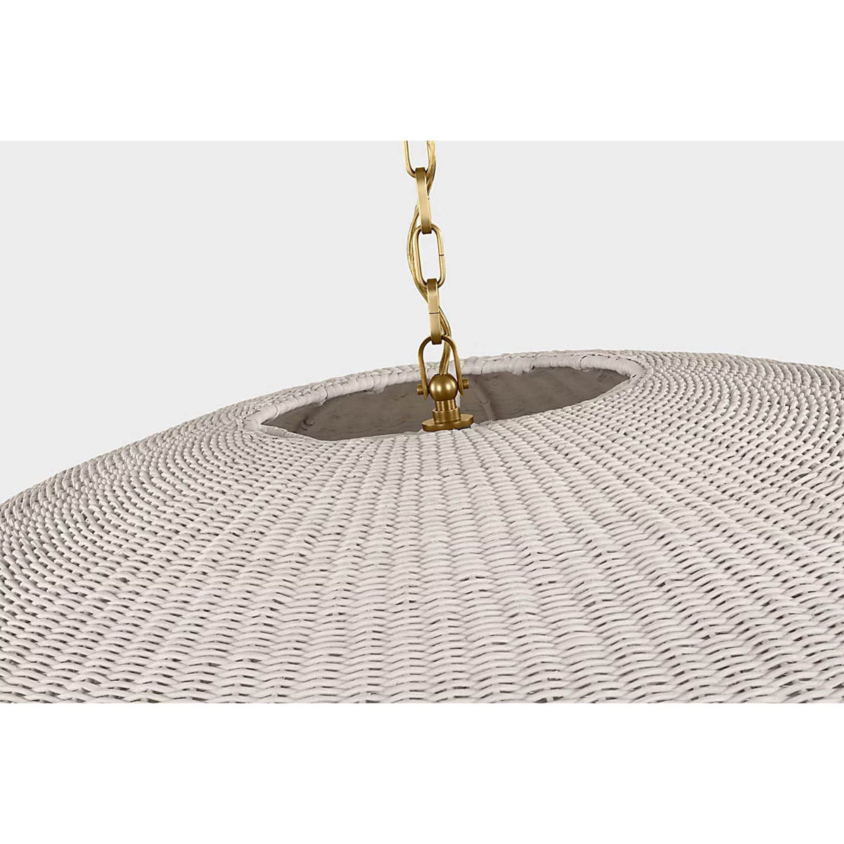 Chapman & Myers Kokomo 44" Wide Pendant in Antique-Burnished Brass with Chalk Wicker Shade W44" x H16.75"