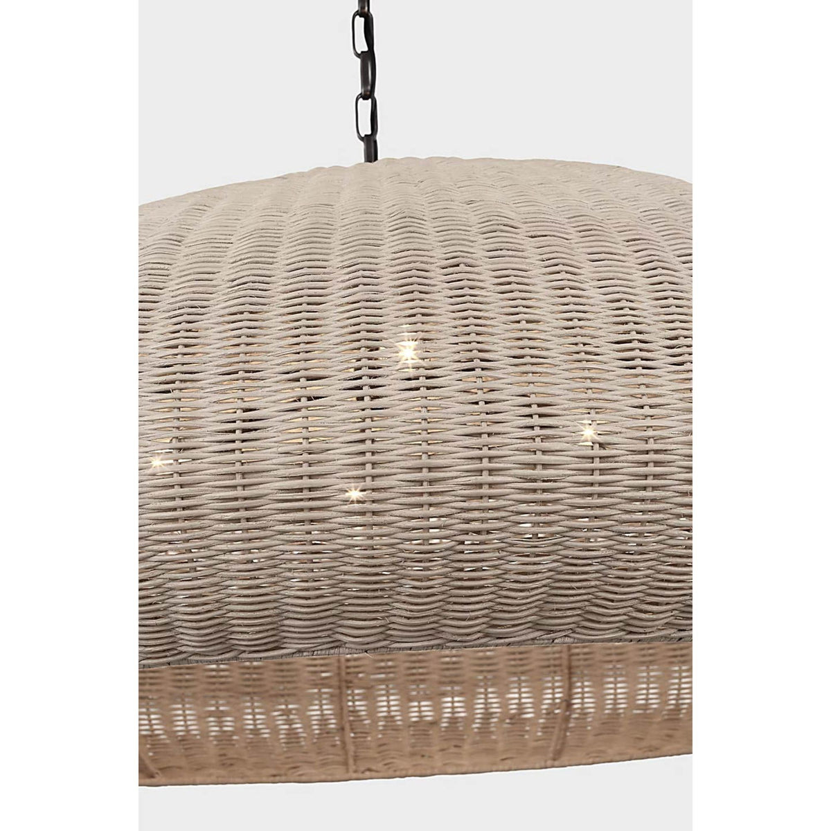 Chapman & Myers Kokomo 44" Wide Pendant in Bronze with Ash Wicker Shade W44" x H16.75"