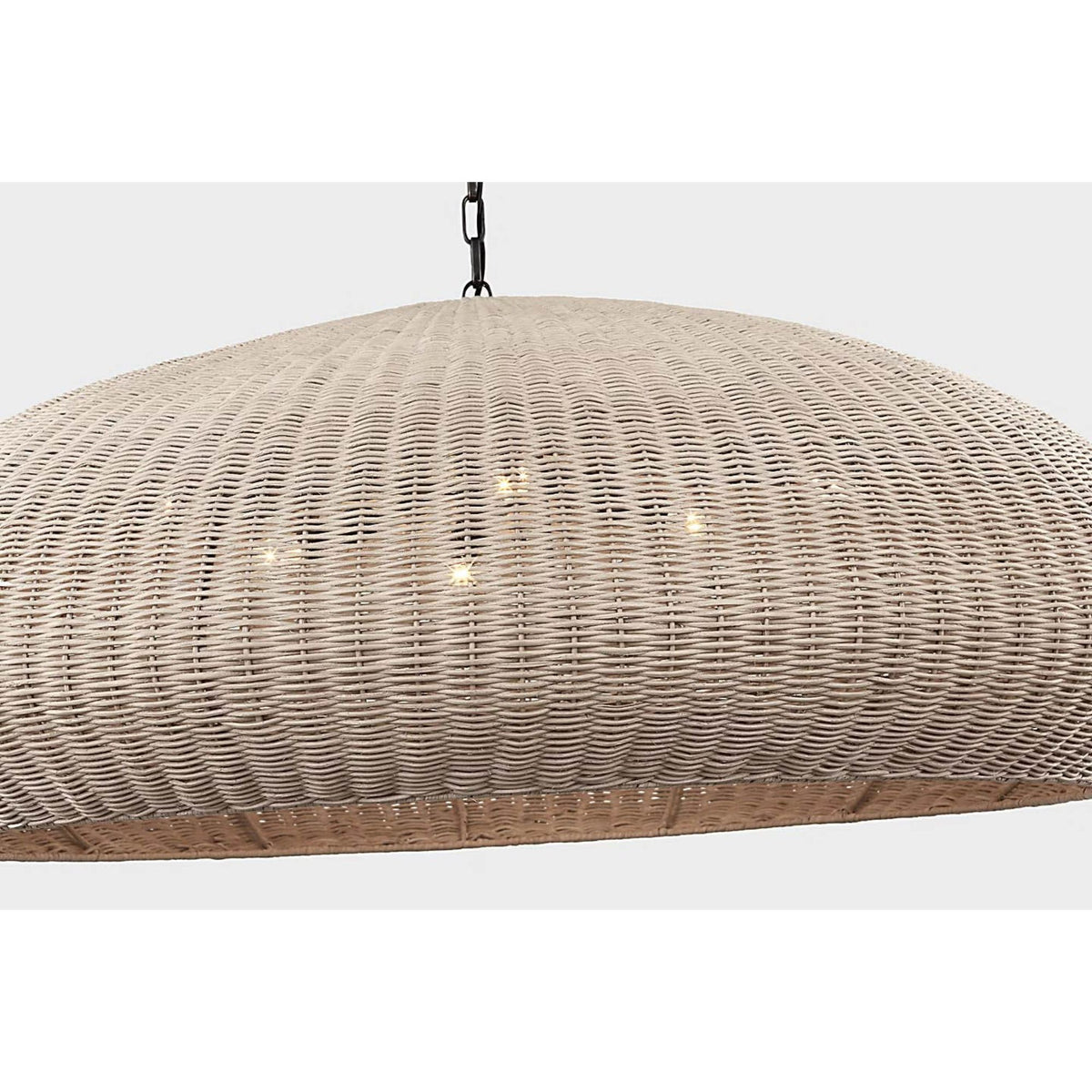 Chapman & Myers Kokomo 44" Wide Pendant in Bronze with Ash Wicker Shade W44" x H16.75"
