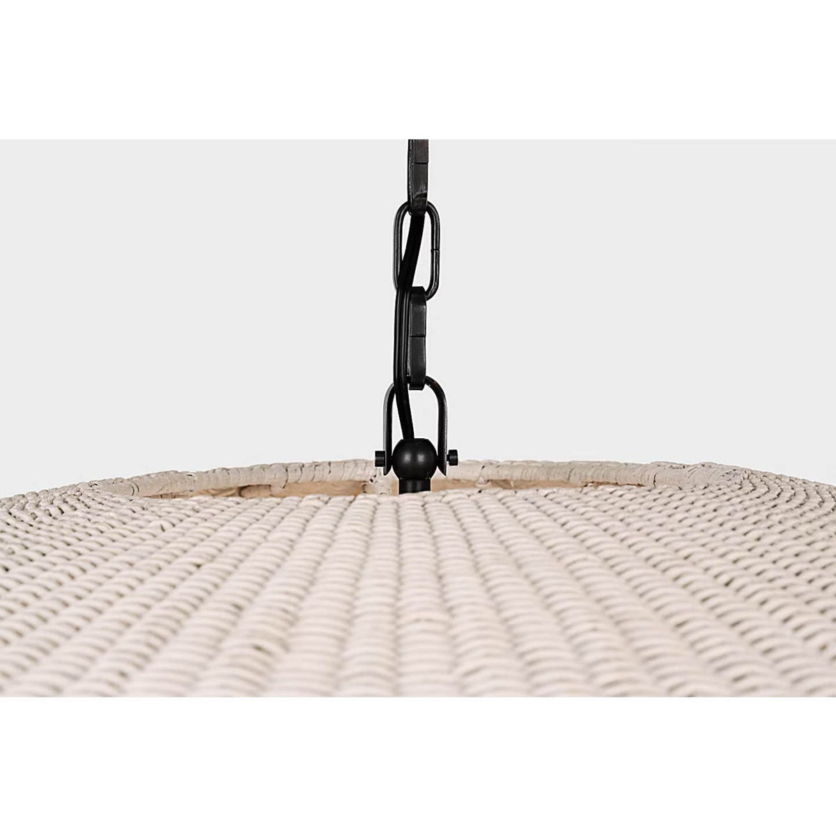 Chapman & Myers Kokomo 44" Wide Pendant in Bronze with Chalk Wicker Shade W44" x H16.75"