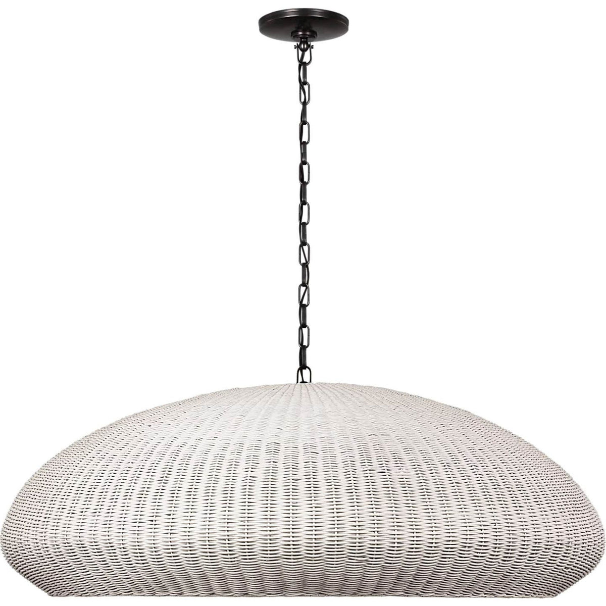 Chapman & Myers Kokomo 44" Wide Pendant in Bronze with Chalk Wicker Shade W44" x H16.75"