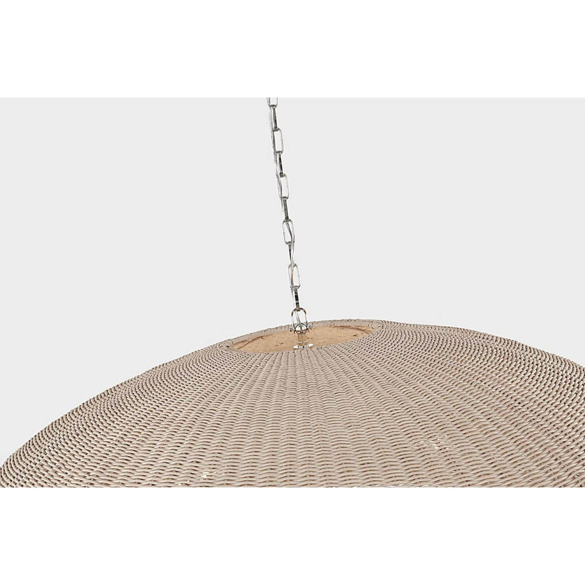 Chapman & Myers Kokomo 44" Wide Pendant in Polished Nickel with Ash Wicker Shade W44" x H16.75"