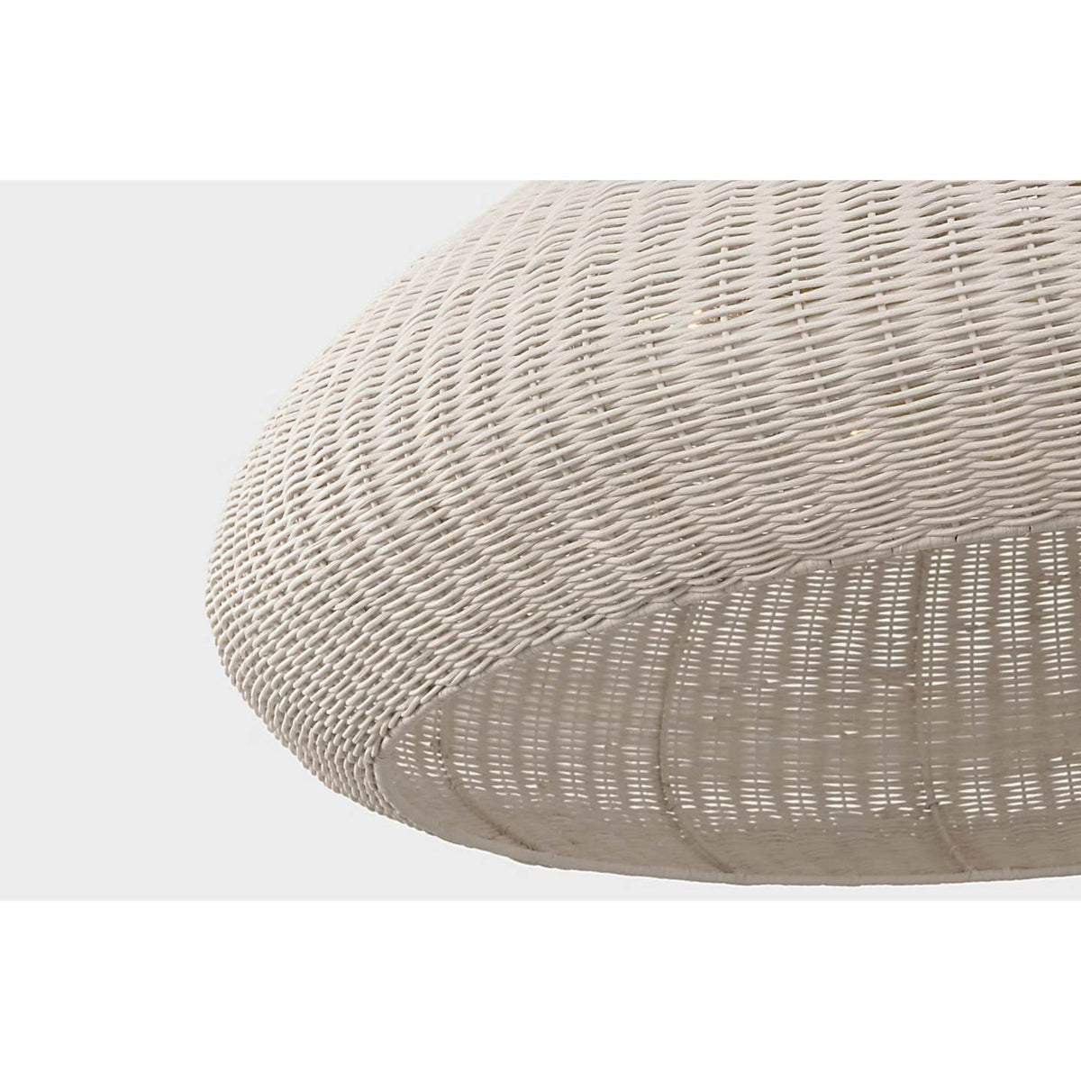 Chapman & Myers Kokomo 44" Wide Pendant in Polished Nickel with Chalk Wicker Shade W44" x H16.75"