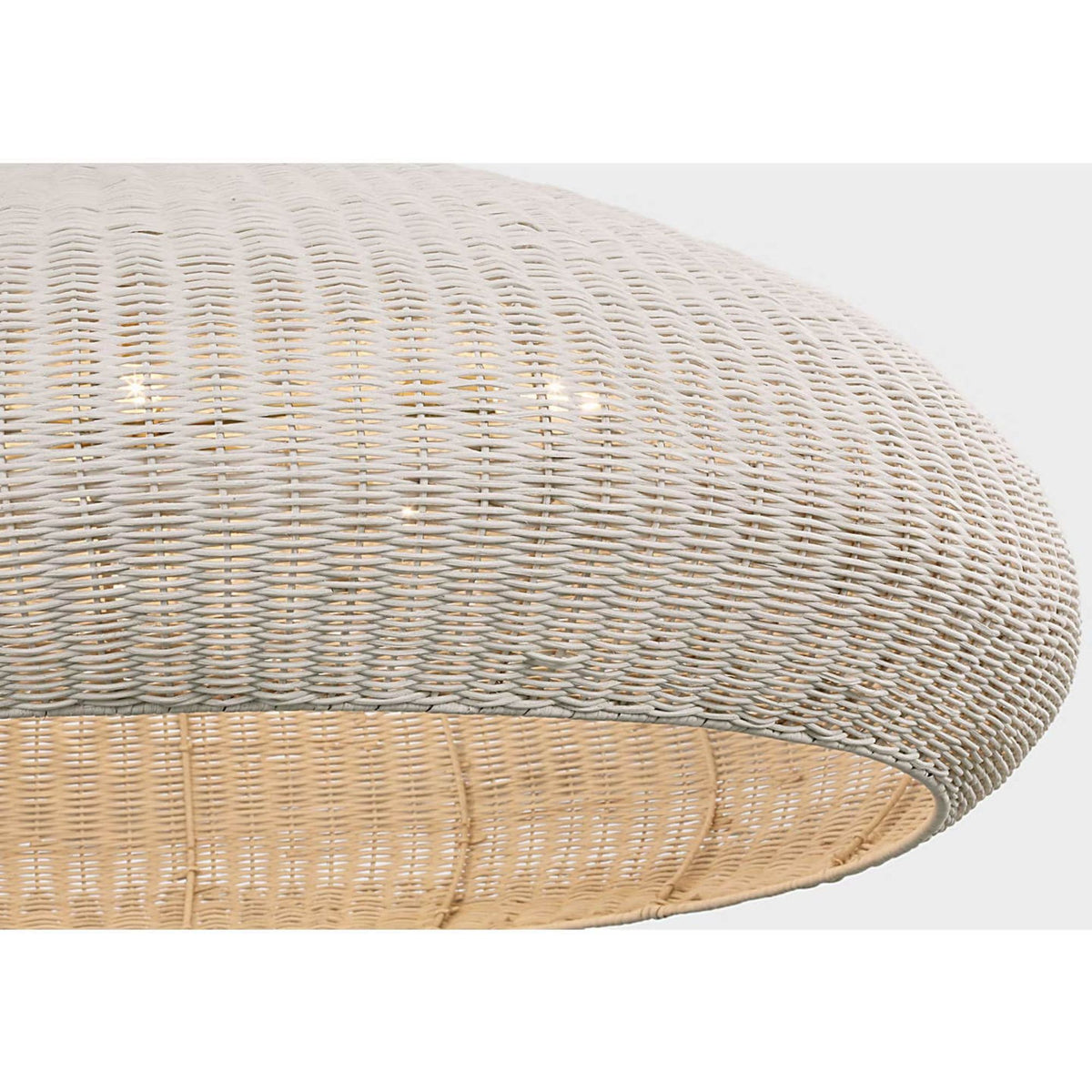 Chapman & Myers Kokomo 44" Wide Pendant in Polished Nickel with Chalk Wicker Shade W44" x H16.75"