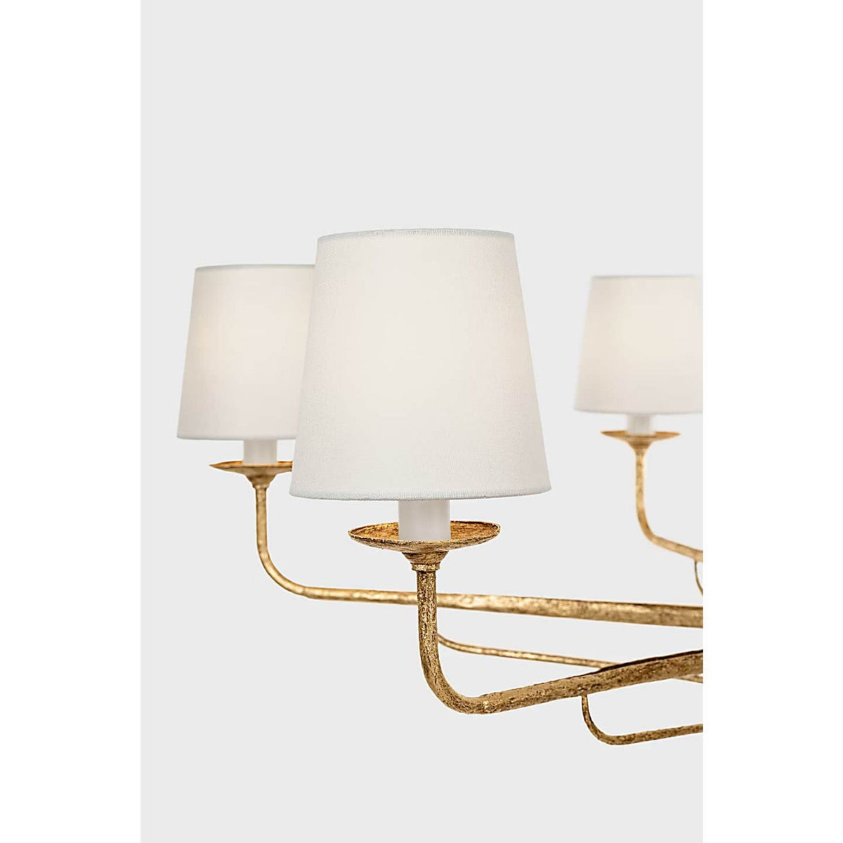 Chapman & Myers Amalfi 41" Chandelier in Milano Gold with Linen Shades W40.5" x H23.5"