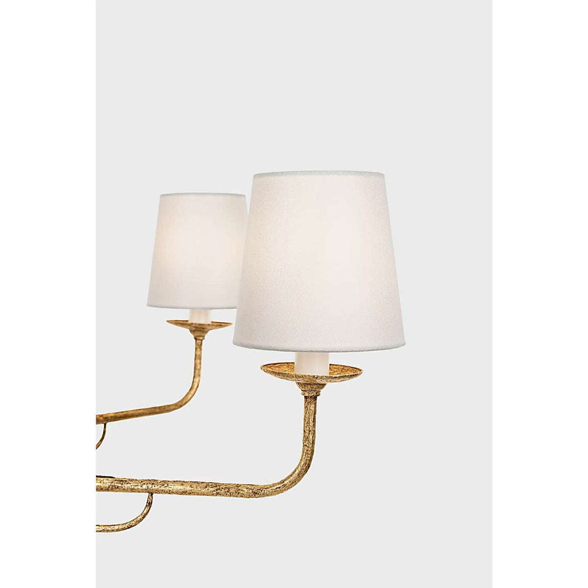 Chapman & Myers Amalfi 41" Chandelier in Milano Gold with Linen Shades W40.5" x H23.5"