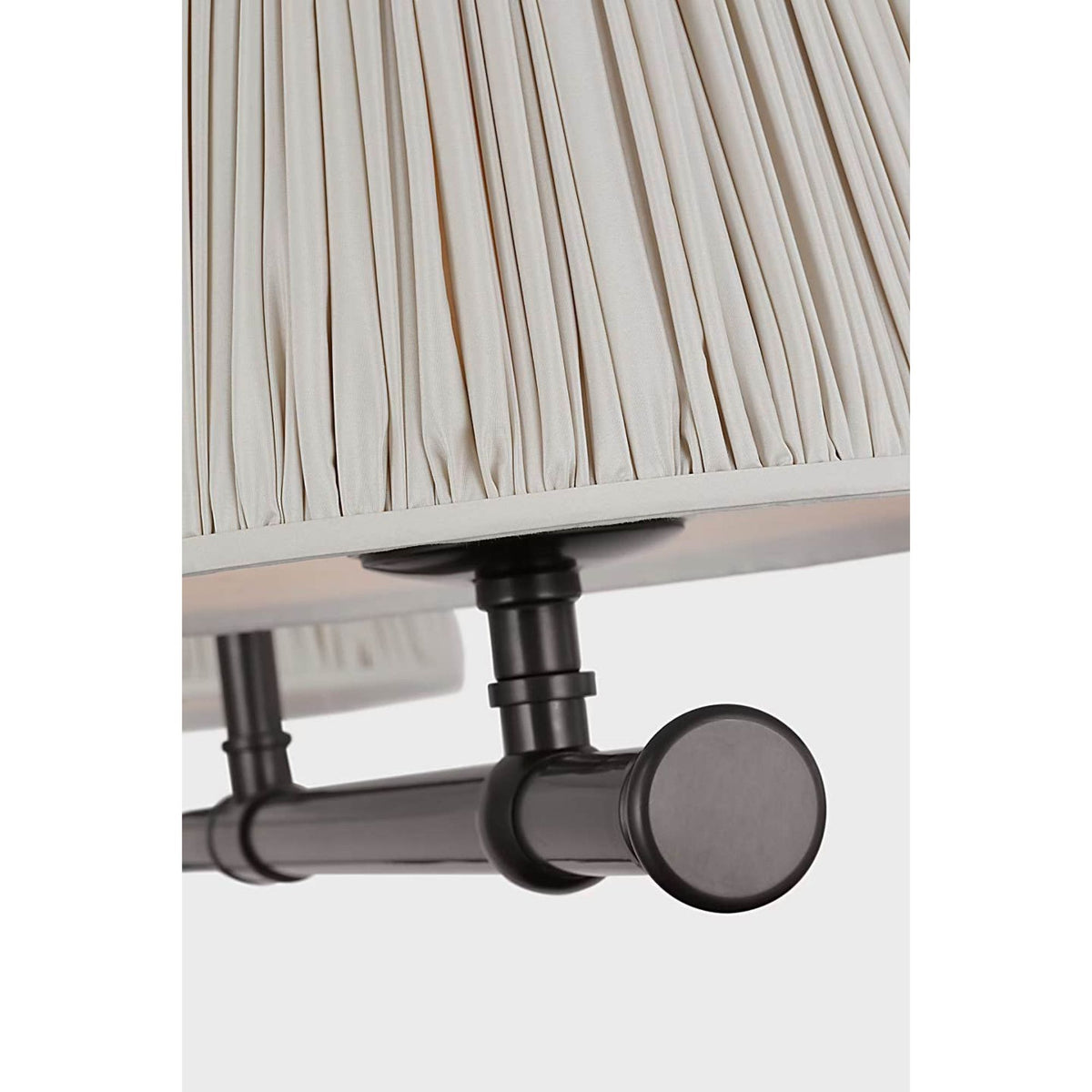 Chapman & Myers Marion 56" Linear Chandelier in Bronze with Champagne Silk Pleated Shades W17" x 56"