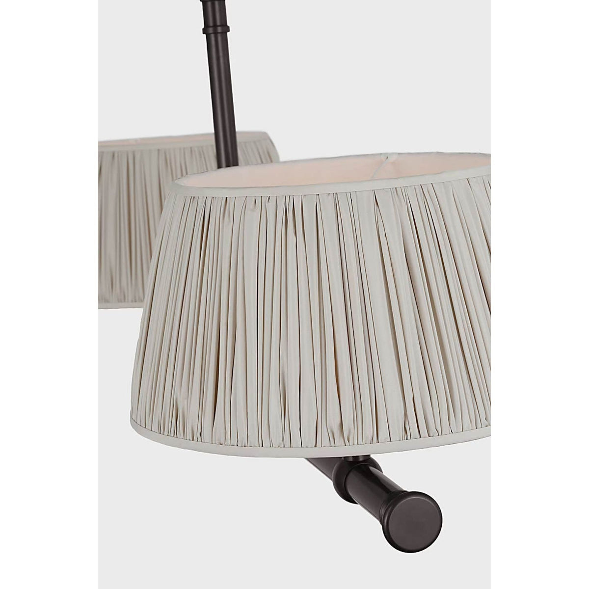 Chapman & Myers Marion 56" Linear Chandelier in Bronze with Champagne Silk Pleated Shades W17" x 56"