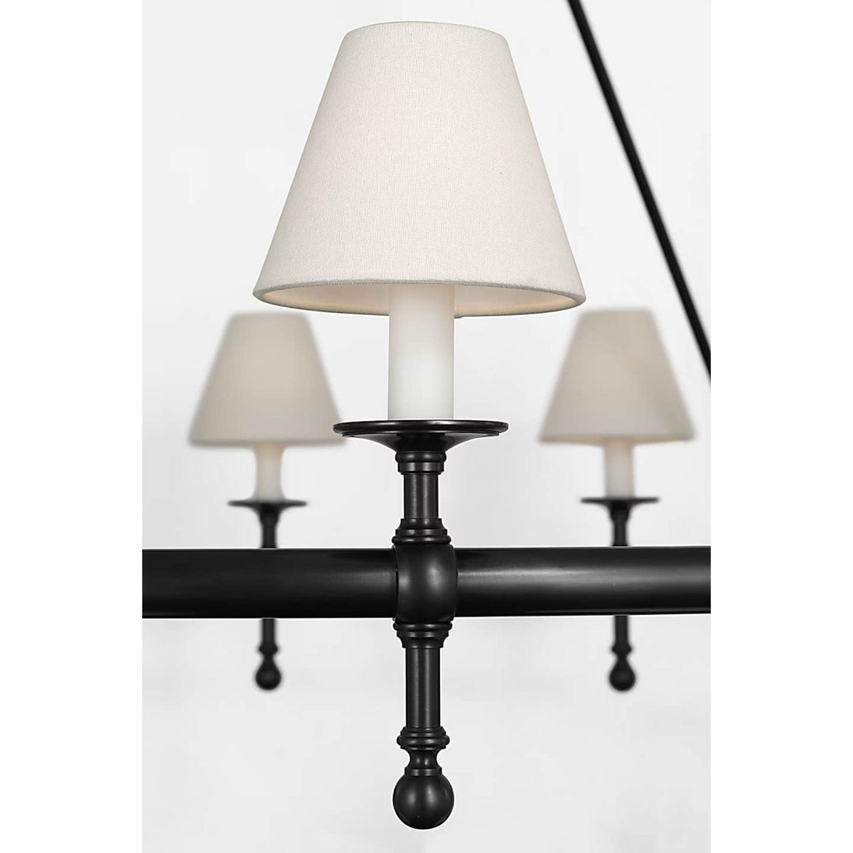Chapman & Myers Classic 54" Two-Tier Ring Chandelier in Bronze with Linen Shades W57.25" x H62"
