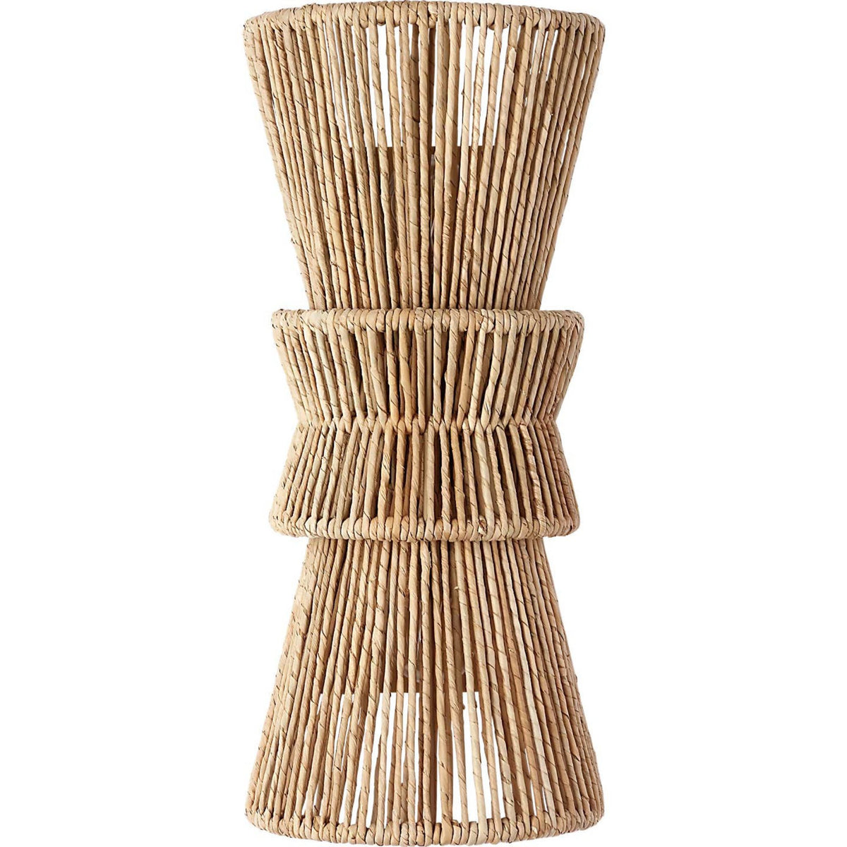 Chapman & Myers Antigua 20" Sconce in Antique-Burnished Brass and Natural Abaca W9" x H20.25" x E5.75"