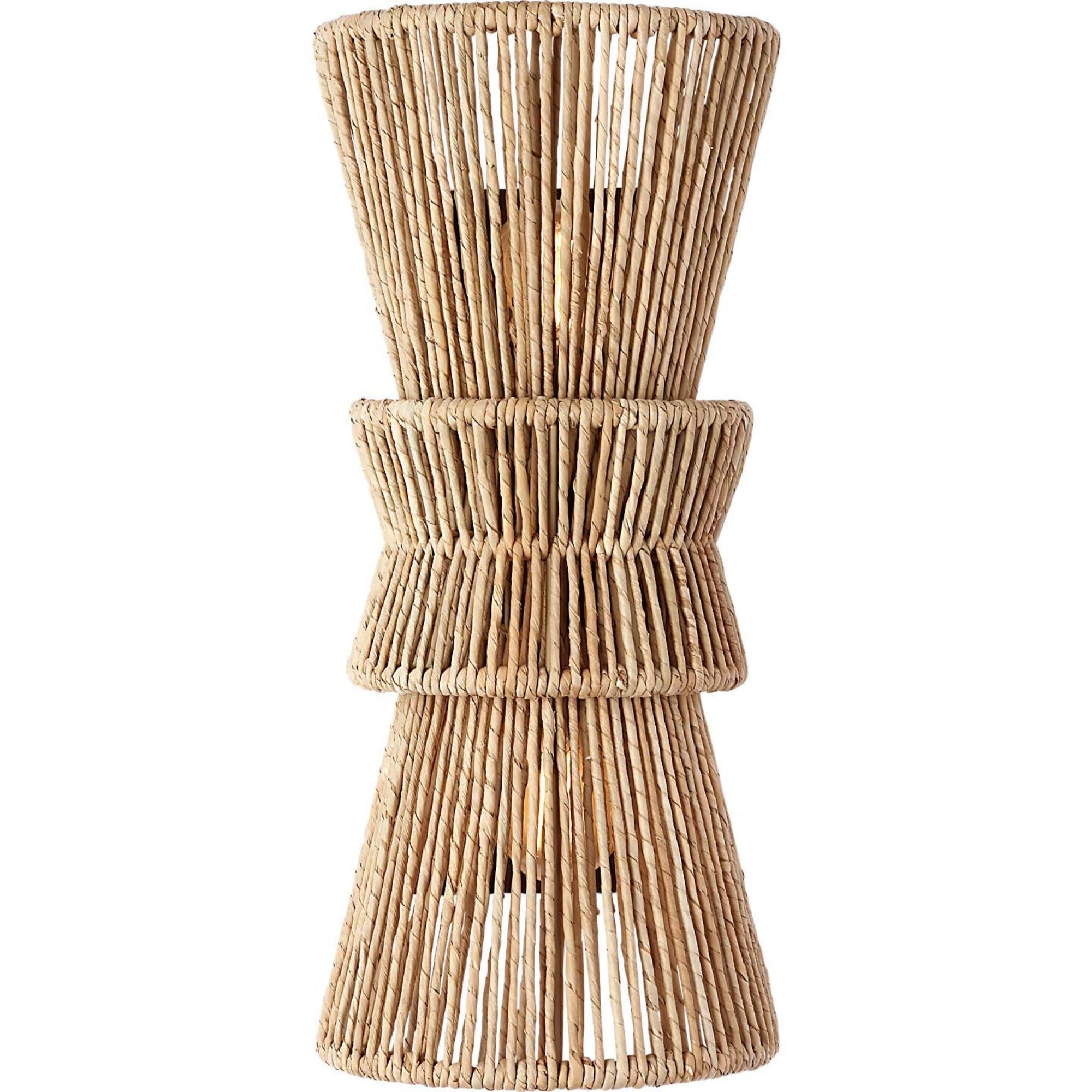 Chapman & Myers Antigua 20" Sconce in Bronze and Natural Abaca W9" x H20.25" x E5.75"