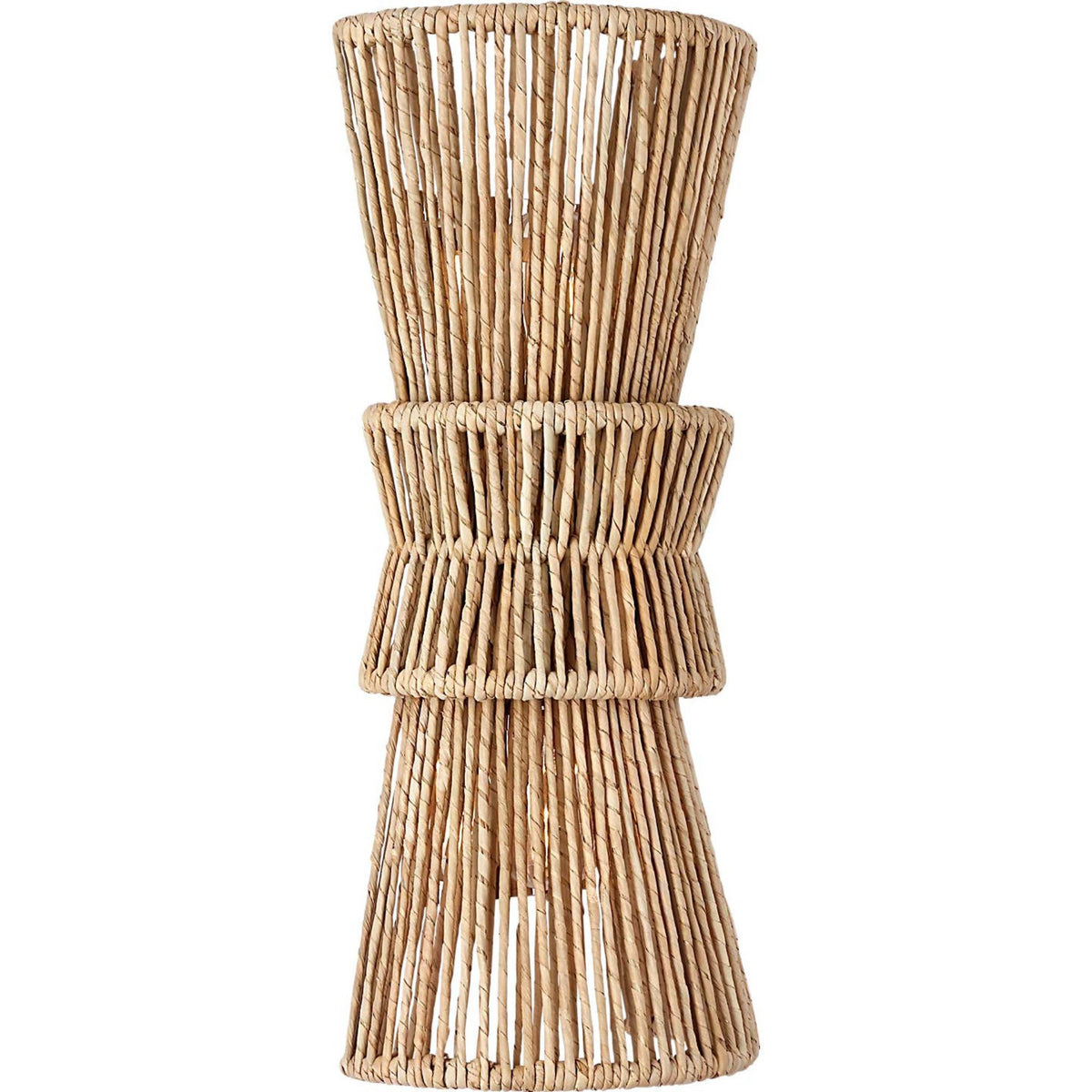 Chapman & Myers Antigua 20" Sconce in Polished Nickel and Natural Abaca W9" x H20.25" x E5.75"