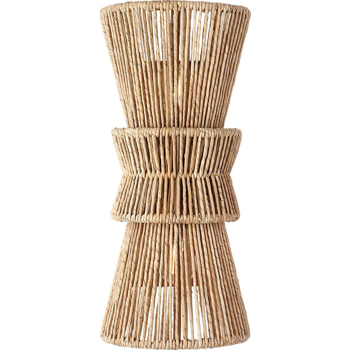 Chapman & Myers Antigua 20" Sconce in Polished Nickel and Natural Abaca W9" x H20.25" x E5.75"