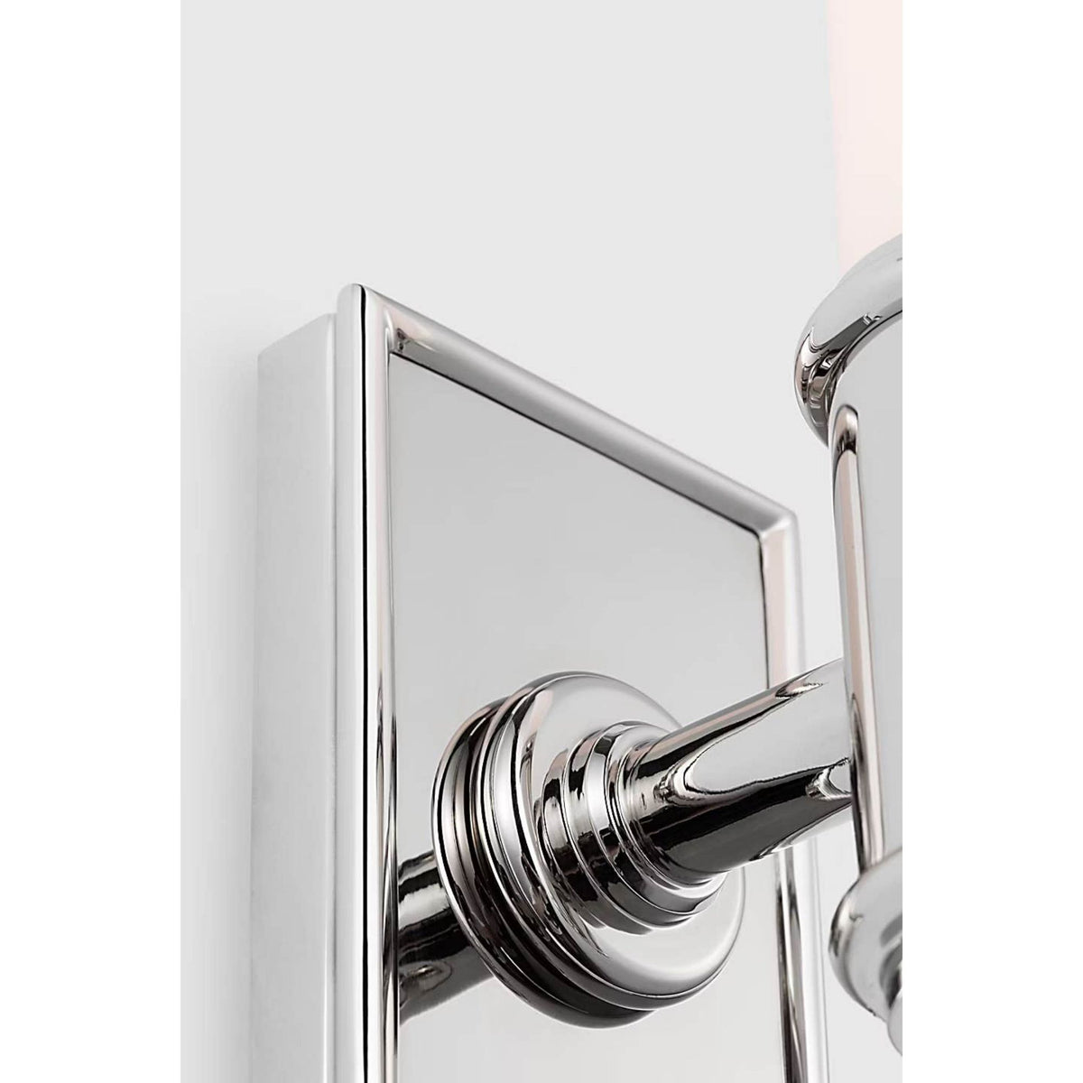 Chapman & Myers Owen 14" Single Bath Light in Polished Nickel with White Glass W2.75" x H13.5" x E4"