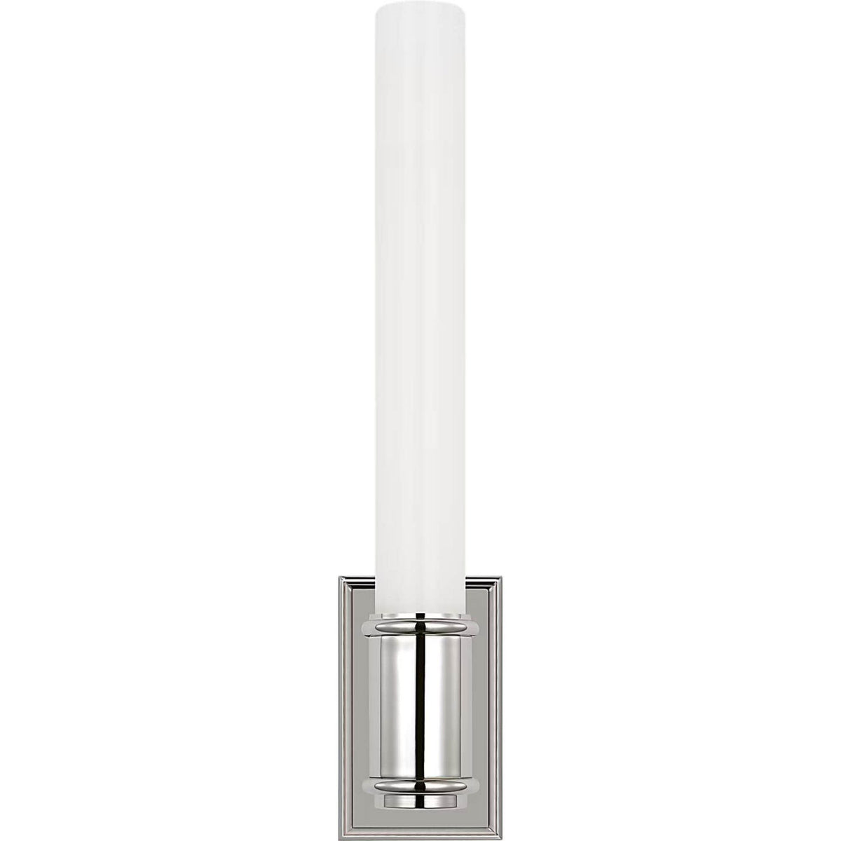 Chapman & Myers Owen 14" Single Bath Light in Polished Nickel with White Glass W2.75" x H13.5" x E4"