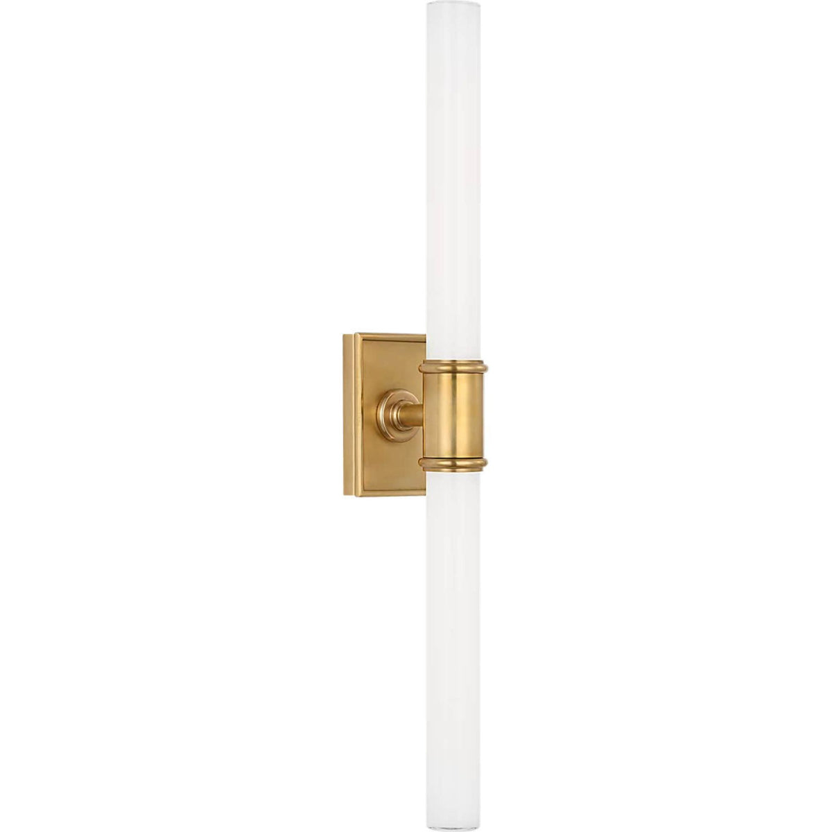 Chapman & Myers Owen 22" Double Bath Light in Antique-Burnished Brass with White Glass W2.75" x H22" x E4"