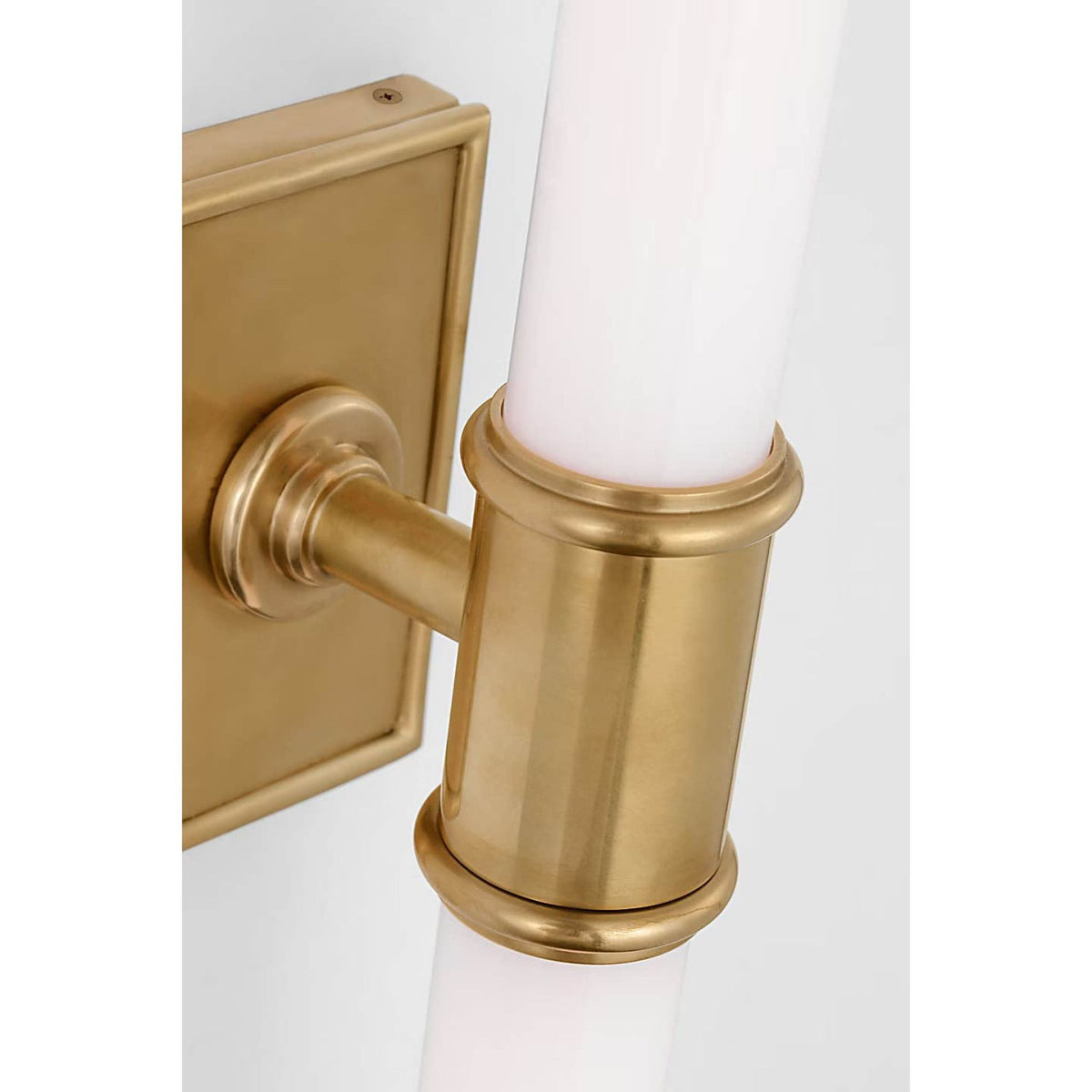 Chapman & Myers Owen 22" Double Bath Light in Antique-Burnished Brass with White Glass W2.75" x H22" x E4"