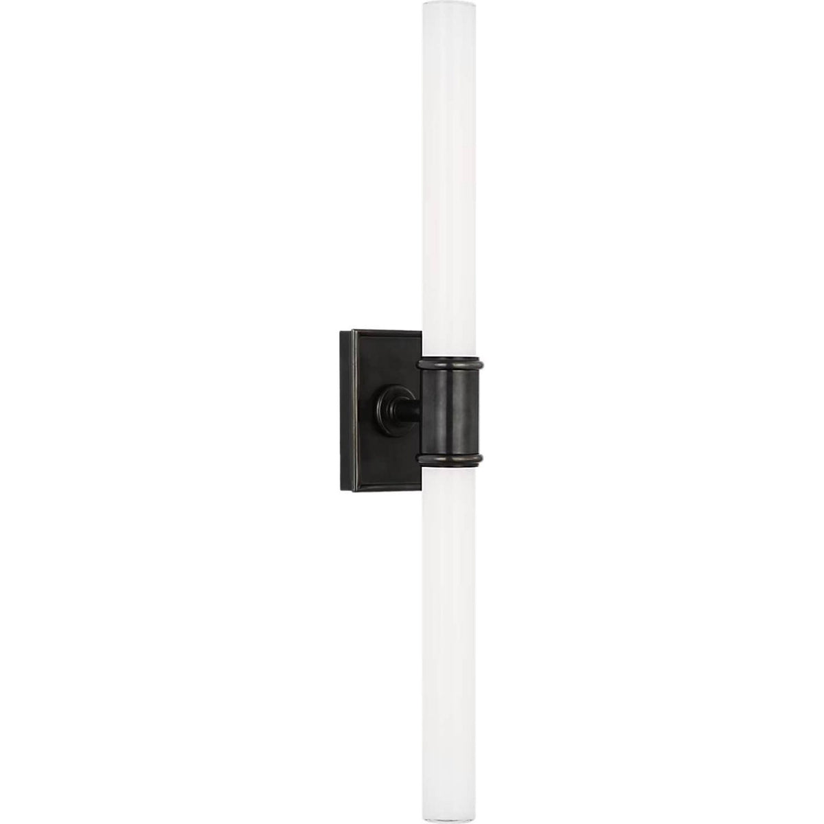 Chapman & Myers Owen 22" Double Bath Light in Bronze with White Glass W2.75" x H22" x E4"