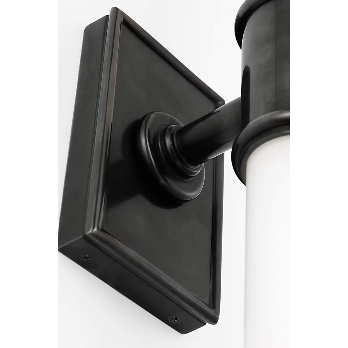 Chapman & Myers Owen 22" Double Bath Light in Bronze with White Glass W2.75" x H22" x E4"