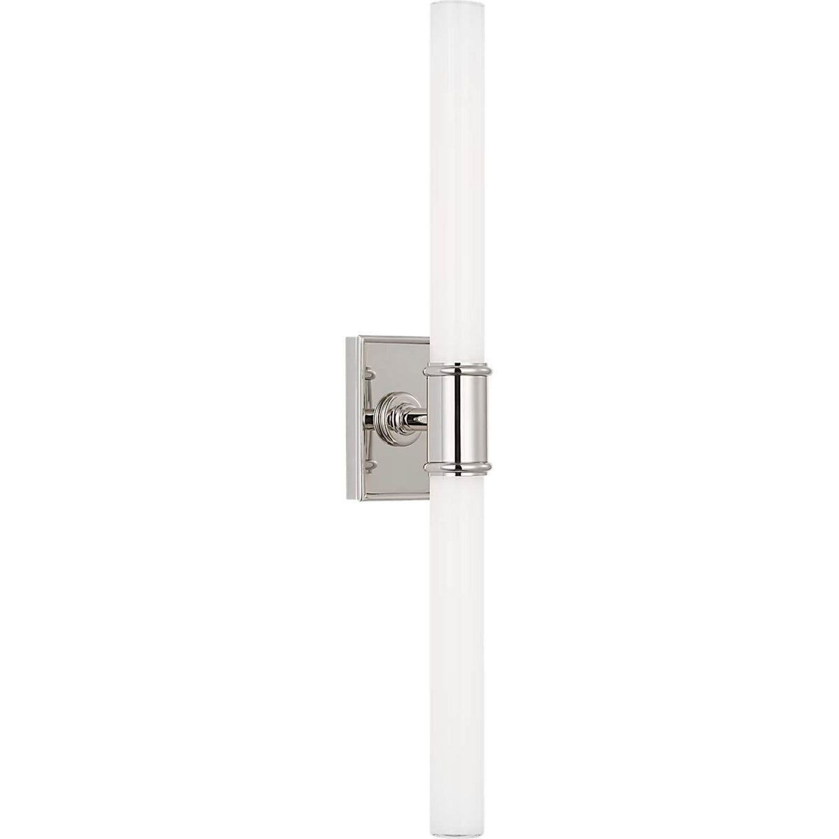 Chapman & Myers Owen 22" Double Bath Light in Polished Nickel with White Glass W2.75" x H22" x E4"