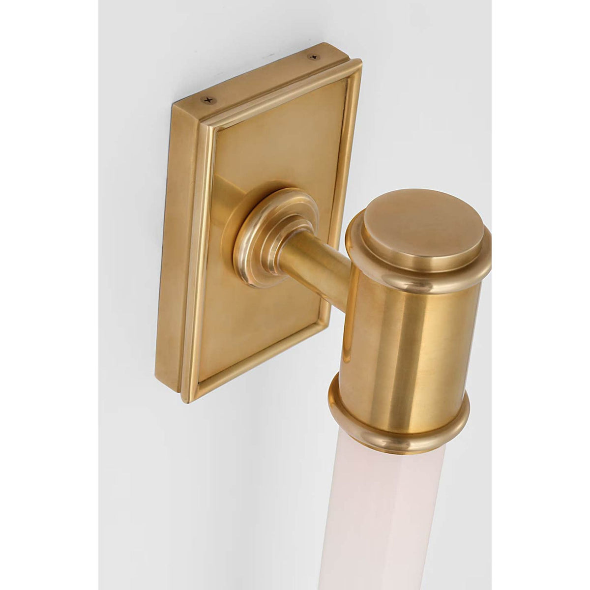 Chapman & Myers Owen 30" Linear Bath Light in Antique-Burnished Brass with White Glass W2.75" x H30" x E4"