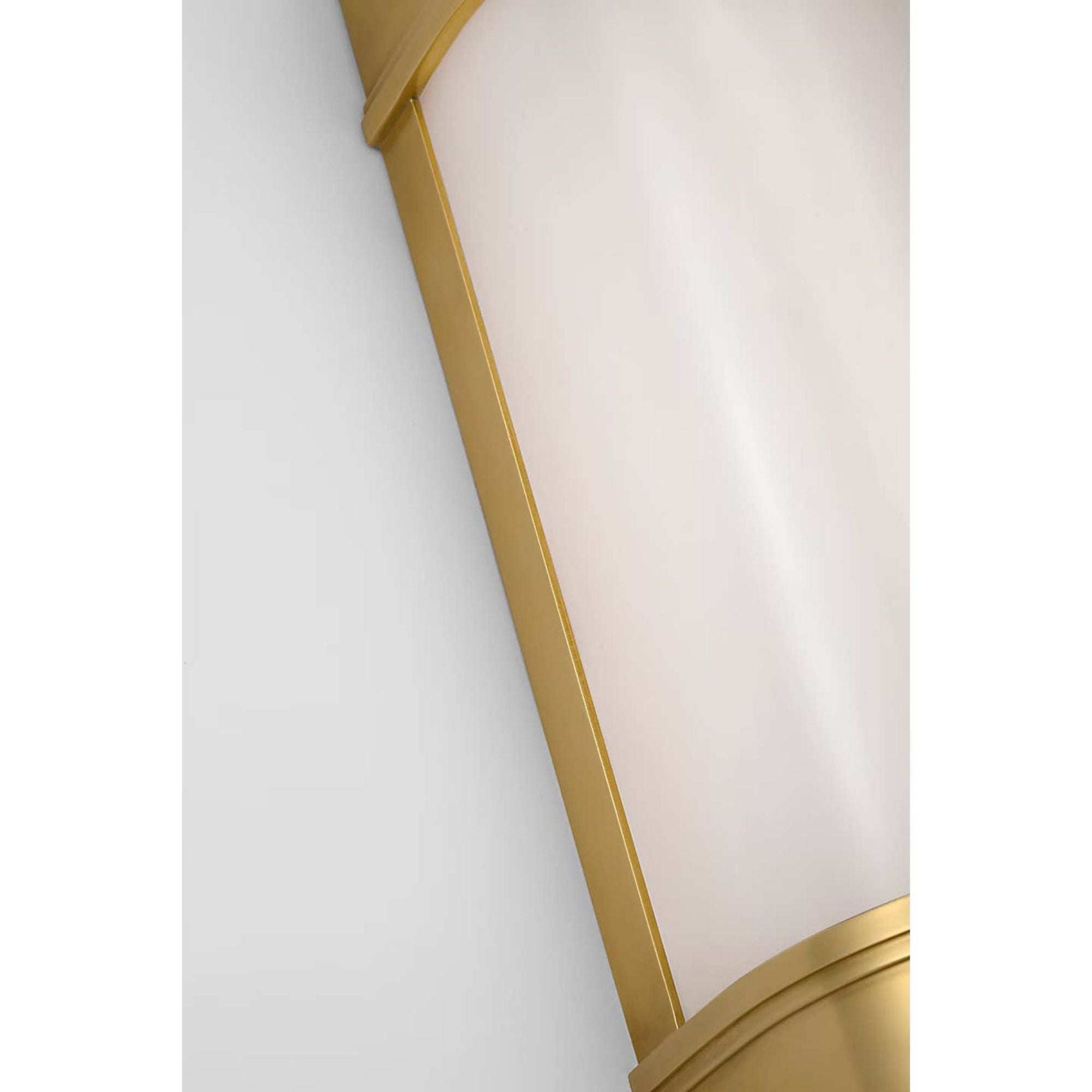 Chapman & Myers Marden 12" Salon Bath Sconce in Antique-Burnished Brass with White Glass W4.25" x H12" x E3.75"