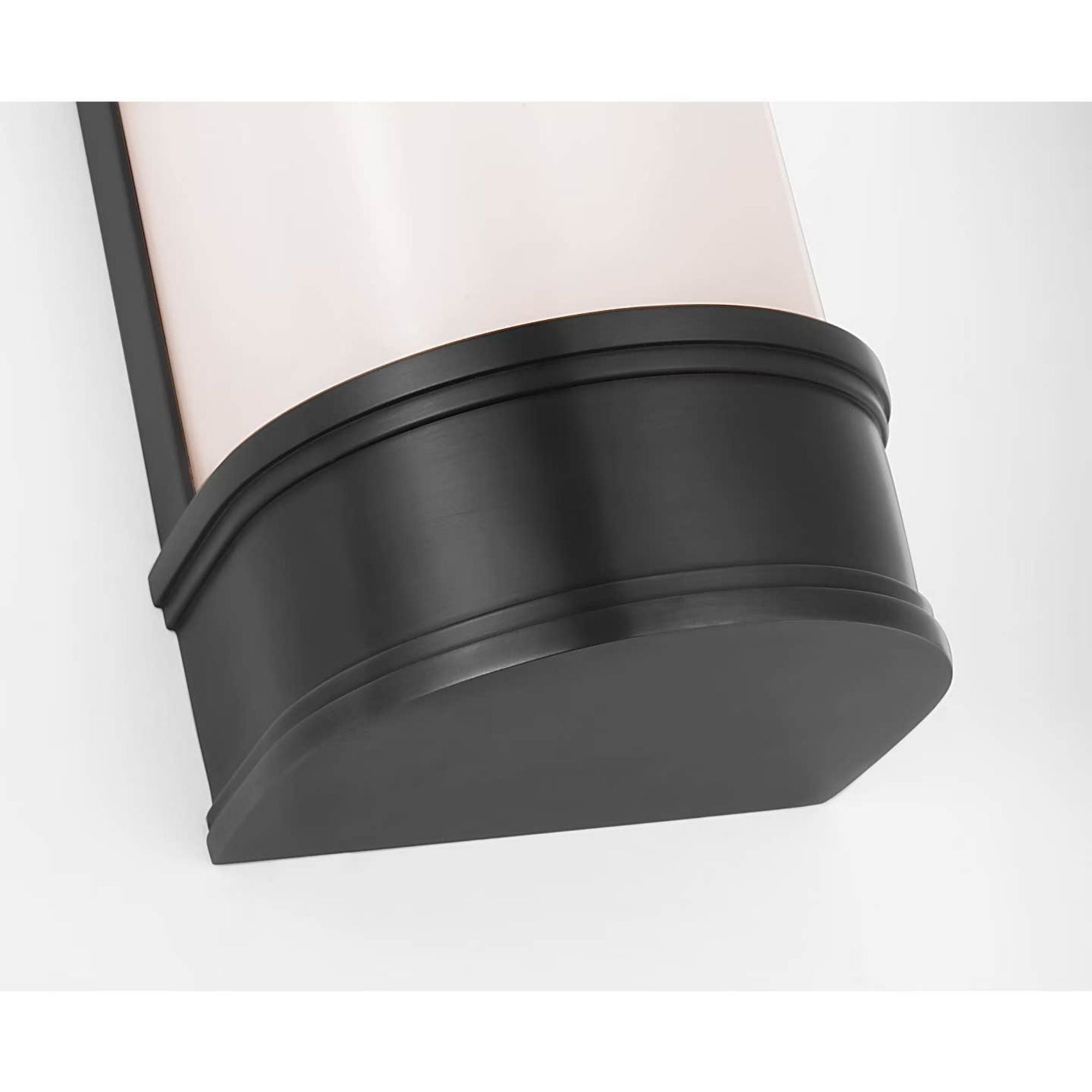 Chapman & Myers Marden 12" Salon Bath Sconce in Bronze with White Glass W4.25" x H12" x E3.75"