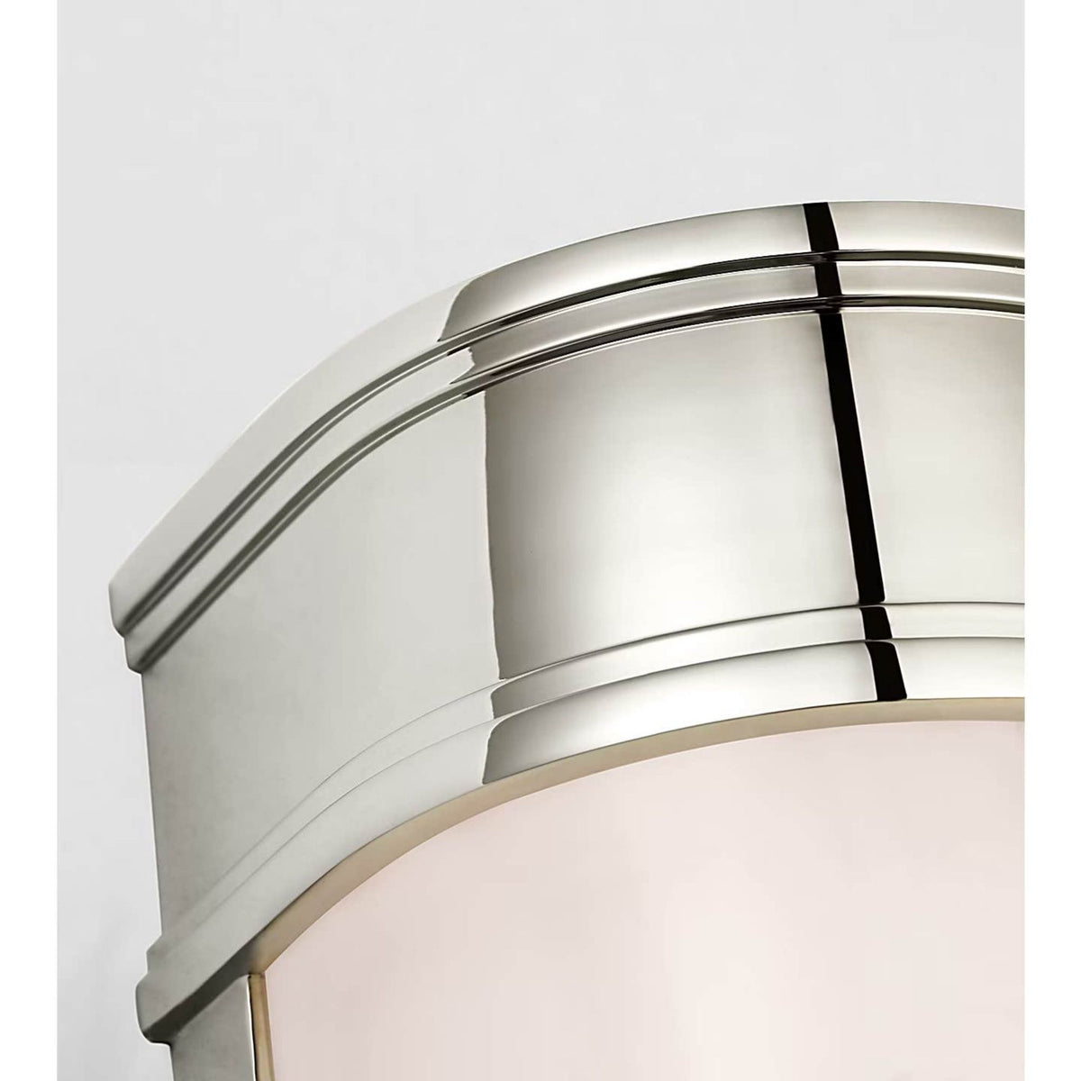 Chapman & Myers Marden 12" Salon Bath Sconce in Polished Nickel with White Glass W4.25" x H12" x E3.75"