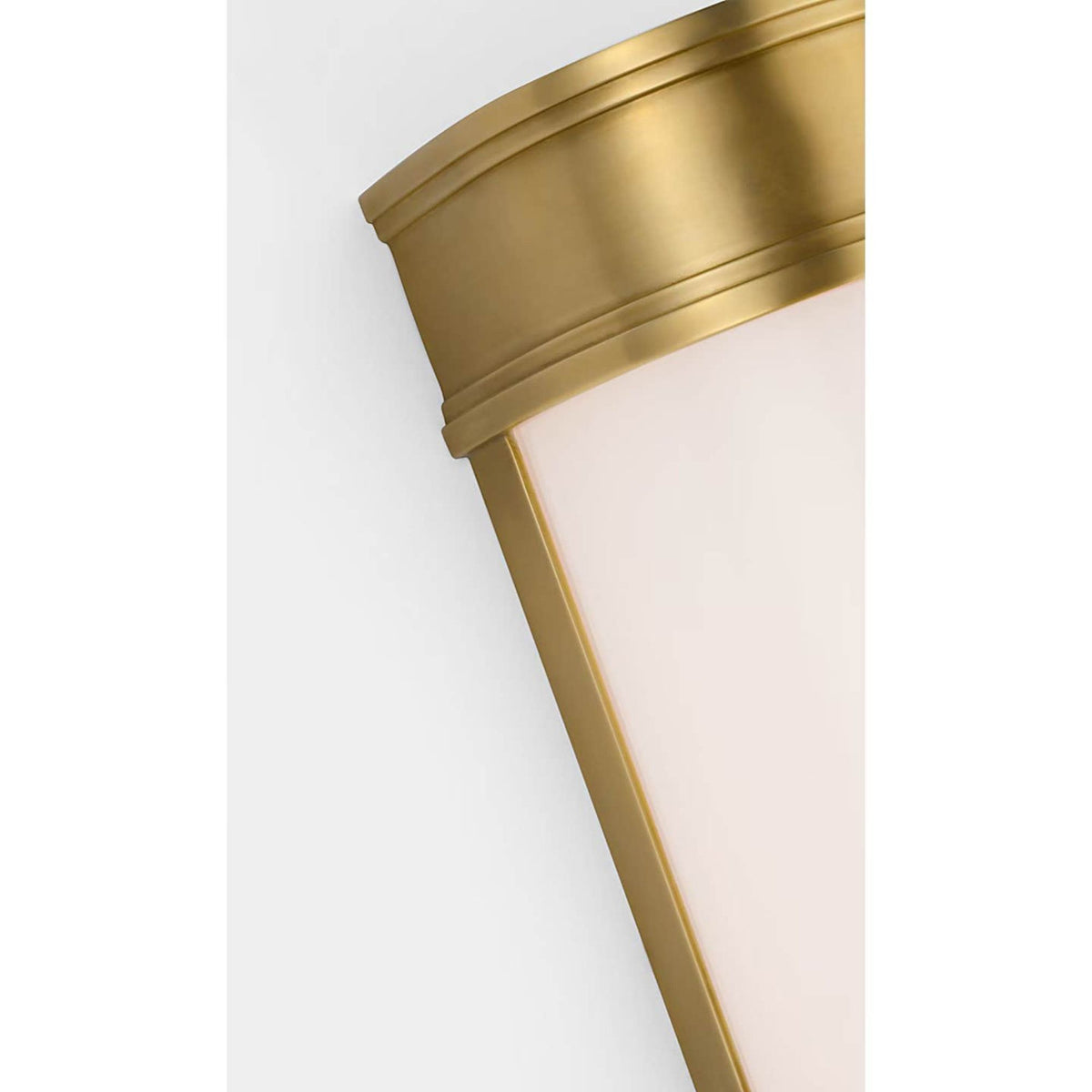 Chapman & Myers Marden 18" Salon Bath Sconce in Antique-Burnished Brass with White Glass W4.25" x H18" x E3.75"