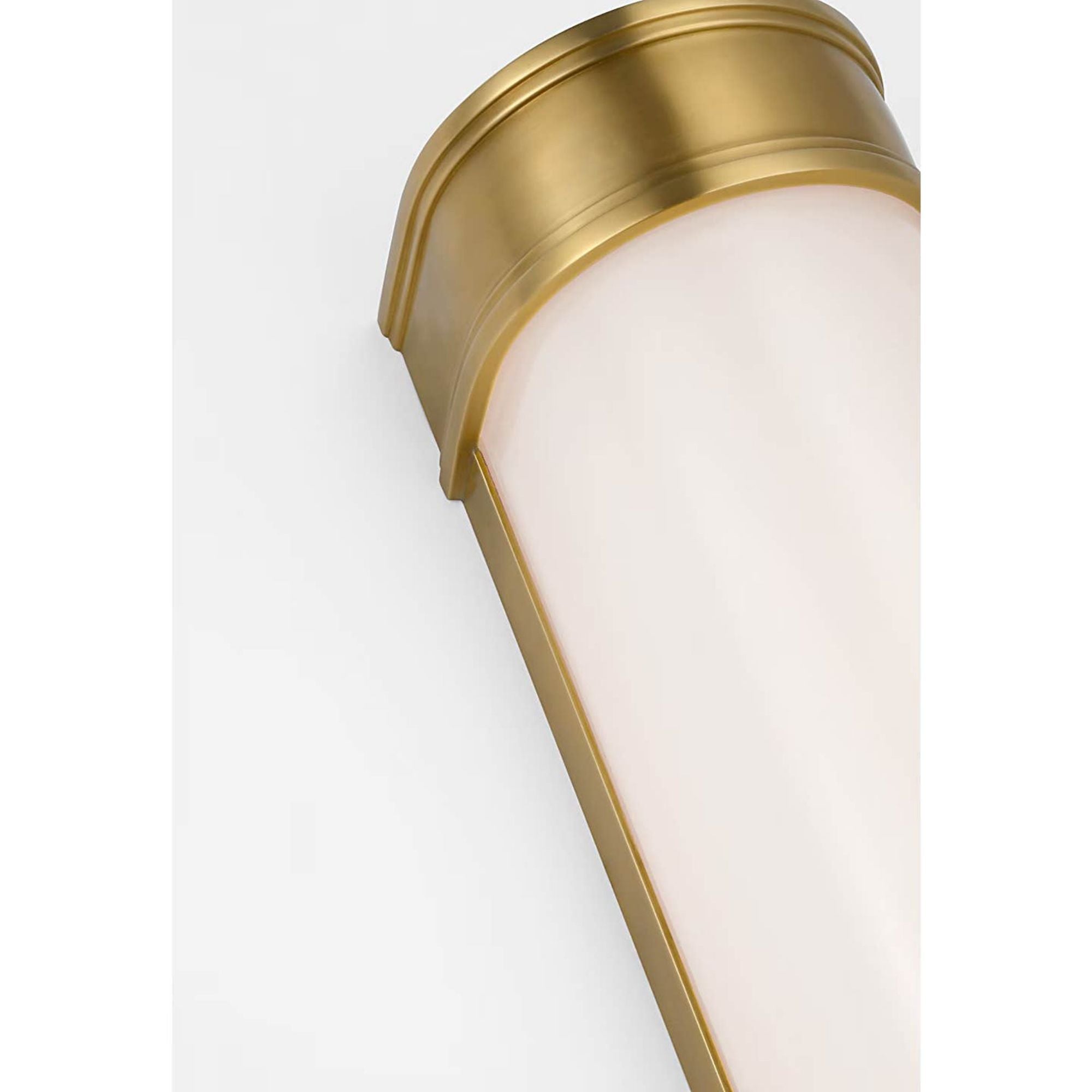 Chapman & Myers Marden 18" Salon Bath Sconce in Antique-Burnished Brass with White Glass W4.25" x H18" x E3.75"