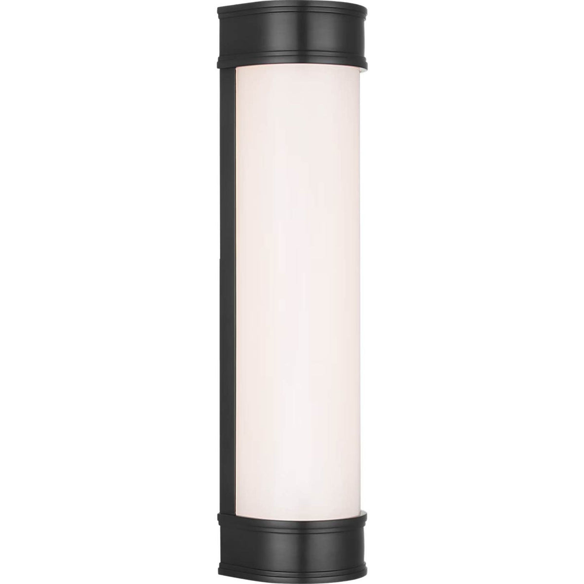 Chapman & Myers Marden 18" Salon Bath Sconce in Bronze with White Glass W4.25" x H18" x E3.75"