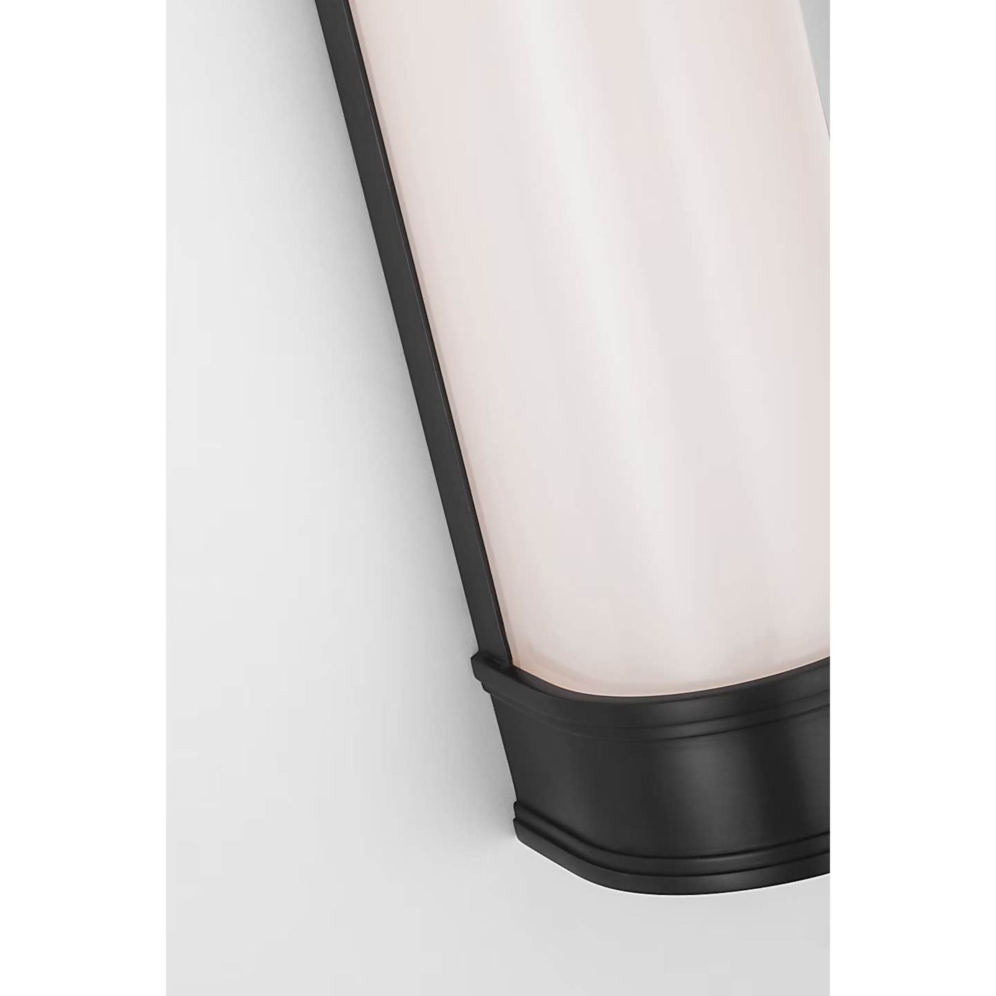 Chapman & Myers Marden 18" Salon Bath Sconce in Bronze with White Glass W4.25" x H18" x E3.75"