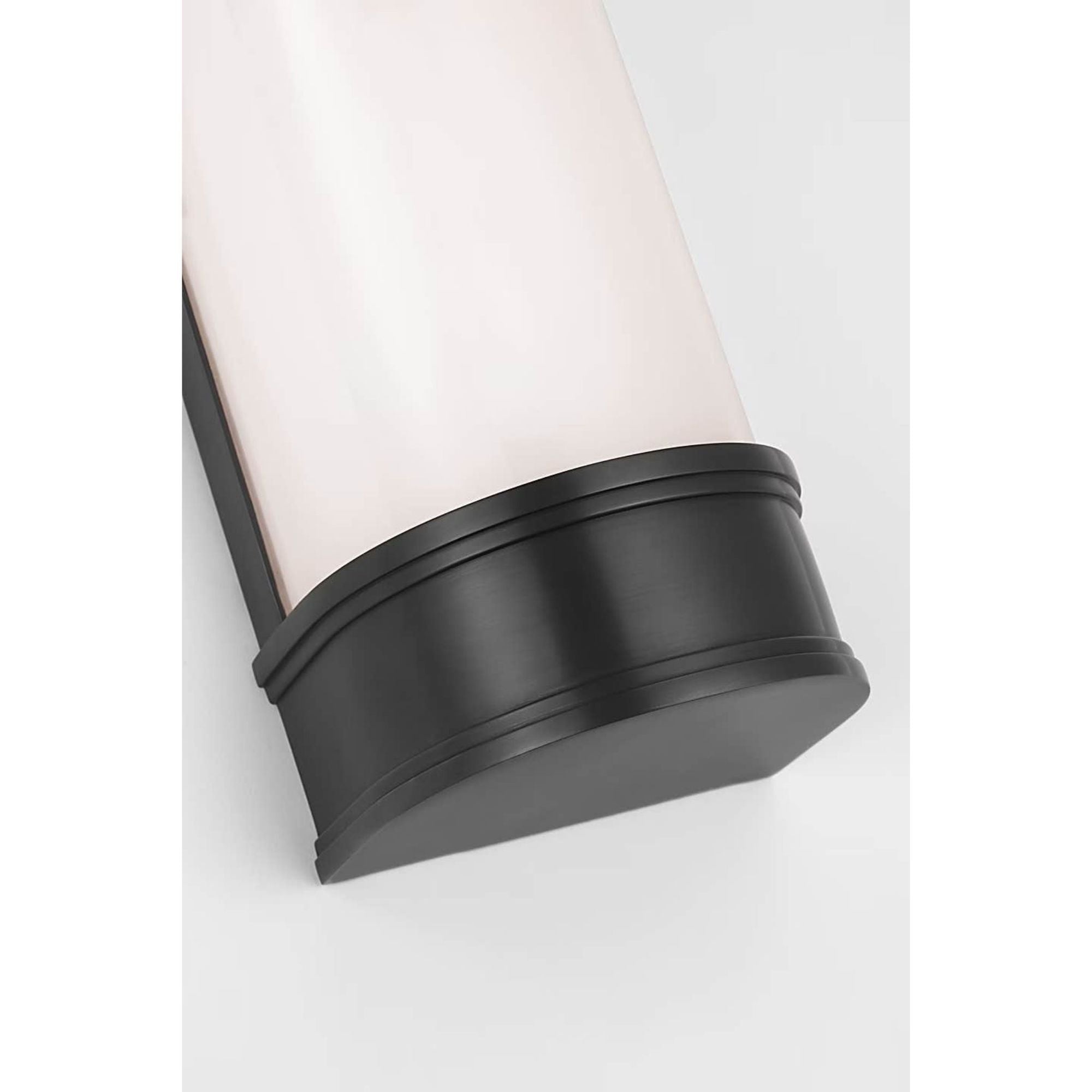 Chapman & Myers Marden 18" Salon Bath Sconce in Bronze with White Glass W4.25" x H18" x E3.75"