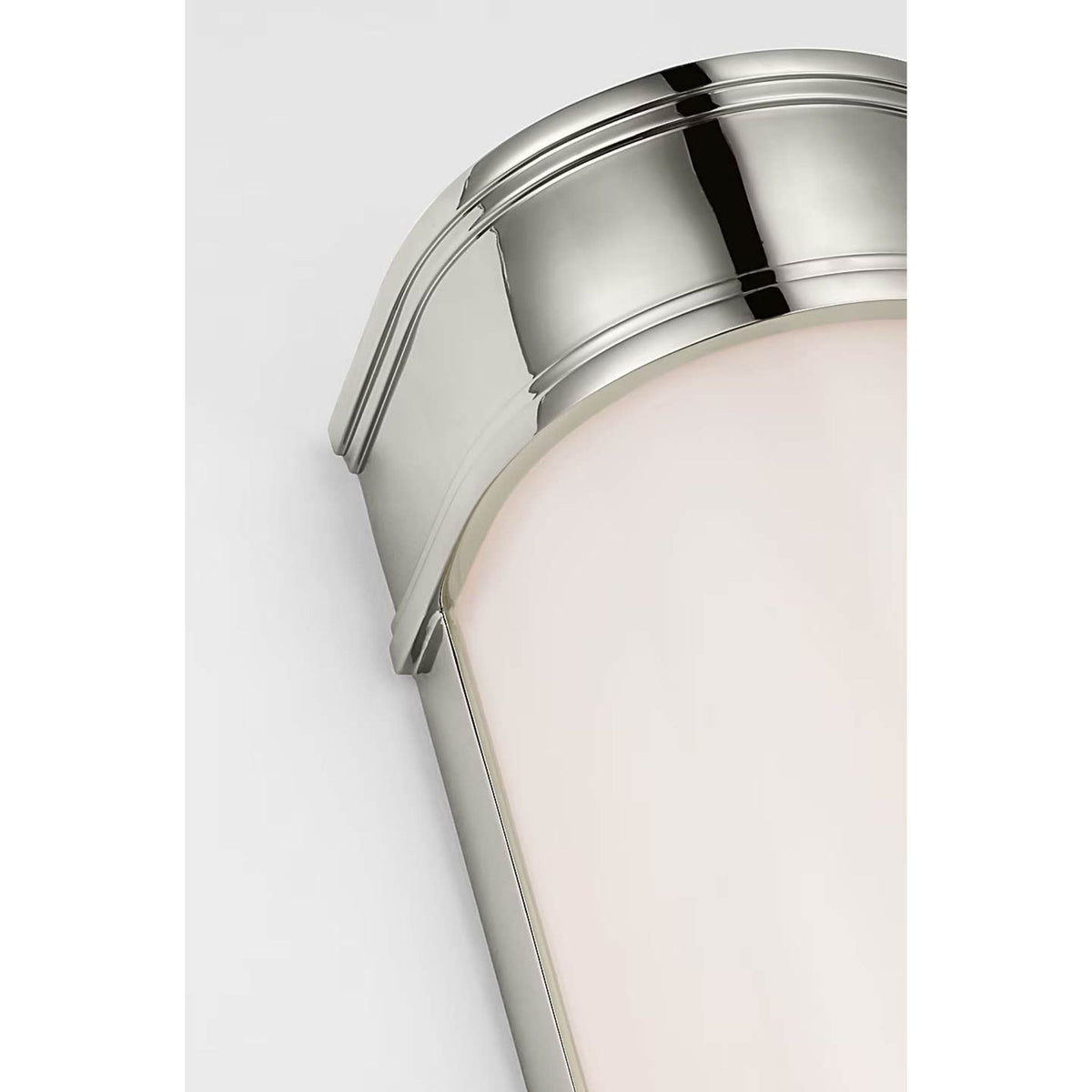 Chapman & Myers Marden 18" Salon Bath Sconce in Polished Nickel with White Glass W4.25" x H18" x E3.75"