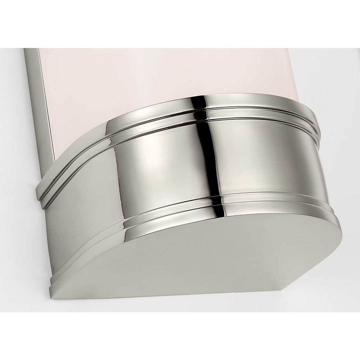 Chapman & Myers Marden 18" Salon Bath Sconce in Polished Nickel with White Glass W4.25" x H18" x E3.75"
