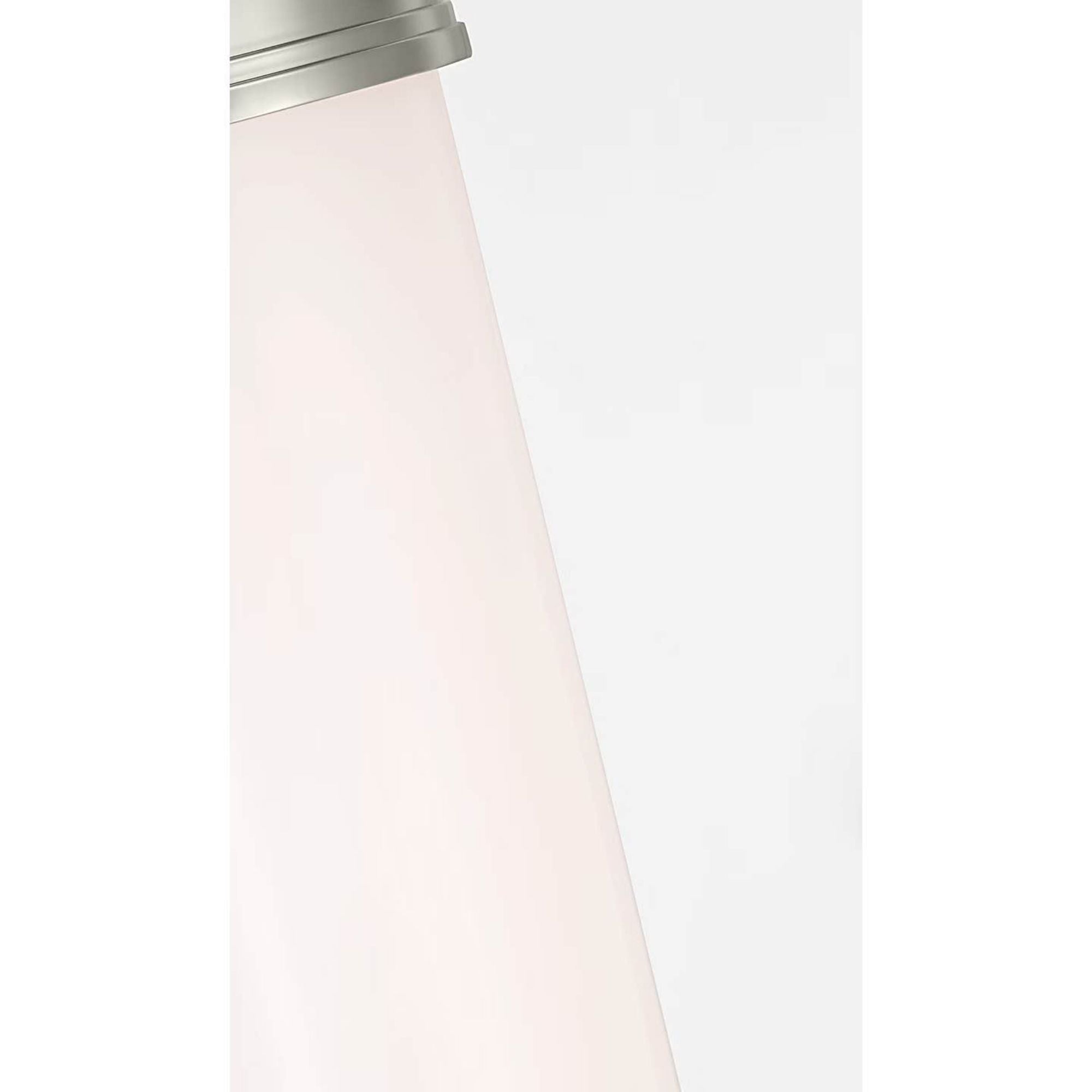 Chapman & Myers Marden 18" Salon Bath Sconce in Polished Nickel with White Glass W4.25" x H18" x E3.75"