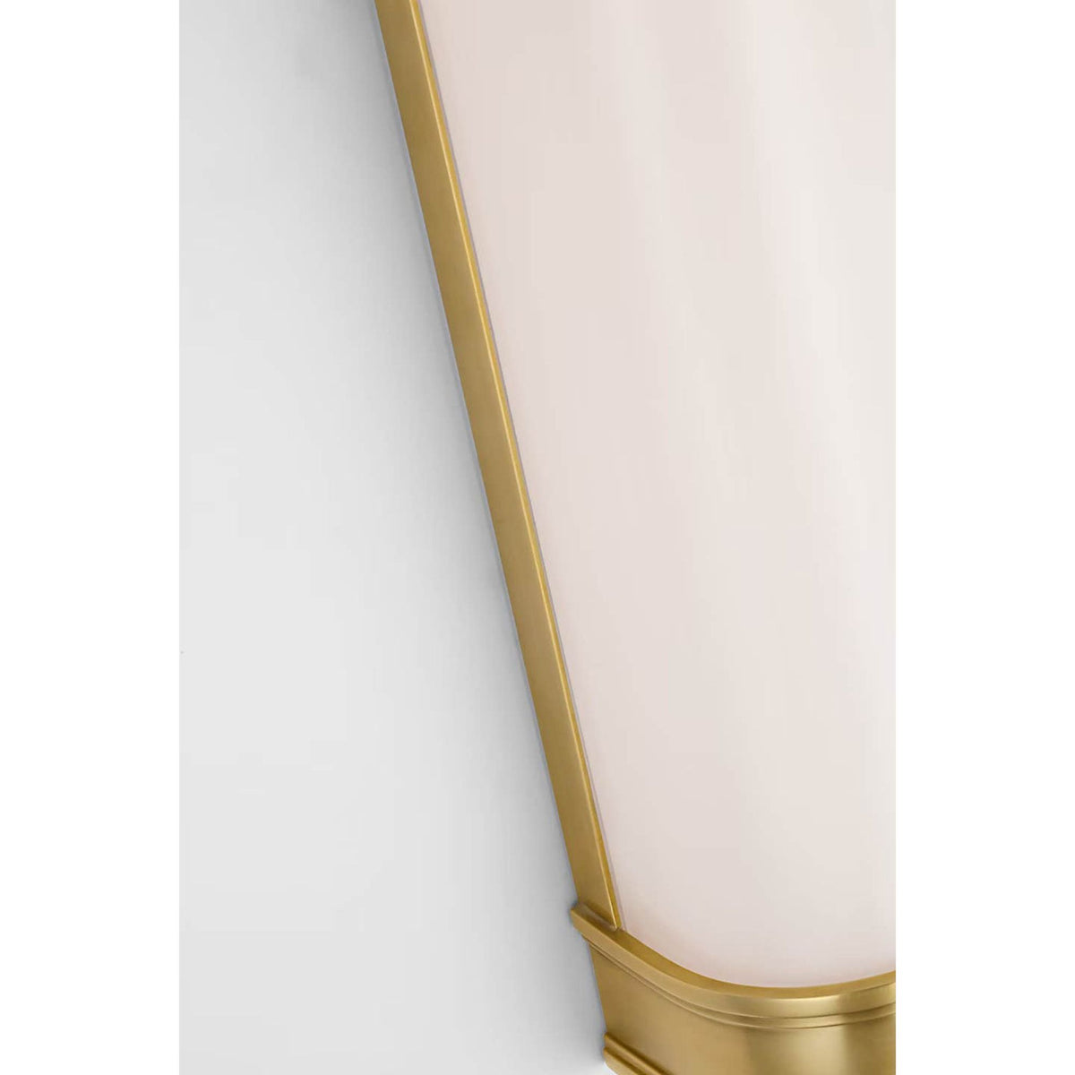 Chapman & Myers Marden 24" Salon Bath Sconce in Antique-Burnished Brass with White Glass W4.25" x H24" x E3.75"