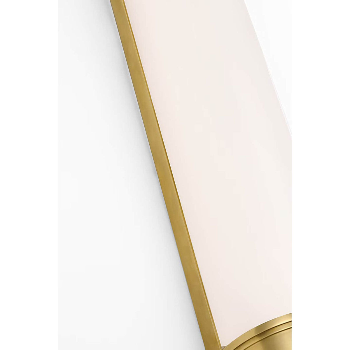 Chapman & Myers Marden 30" Salon Bath Sconce in Antique-Burnished Brass with White Glass W4.25" x H30" x E3.75"