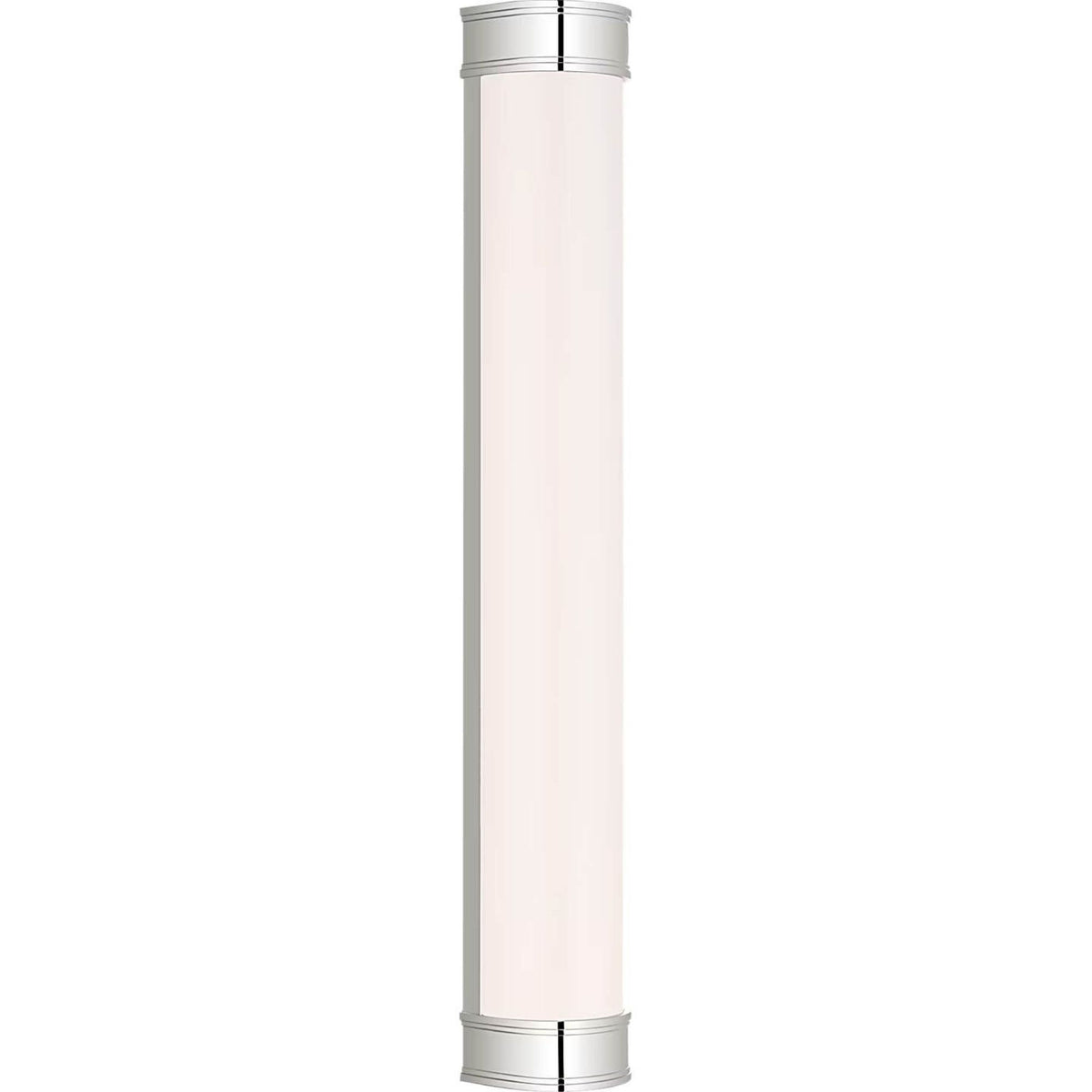 Chapman & Myers Marden 30" Salon Bath Sconce in Polished Nickel with White Glass W4.25" x H30" x E3.75"