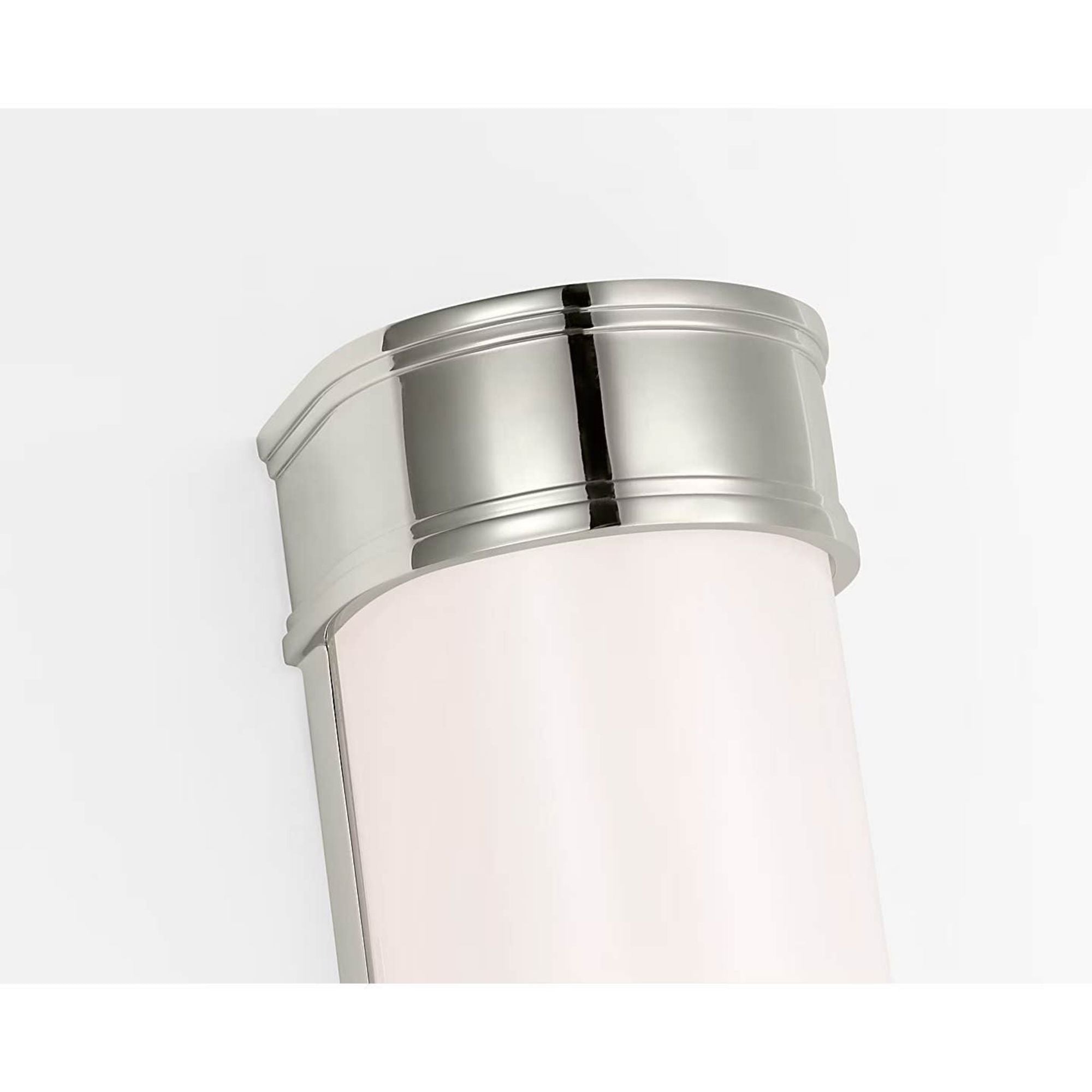 Chapman & Myers Marden 30" Salon Bath Sconce in Polished Nickel with White Glass W4.25" x H30" x E3.75"