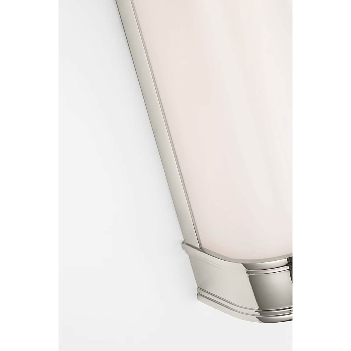 Chapman & Myers Marden 30" Salon Bath Sconce in Polished Nickel with White Glass W4.25" x H30" x E3.75"