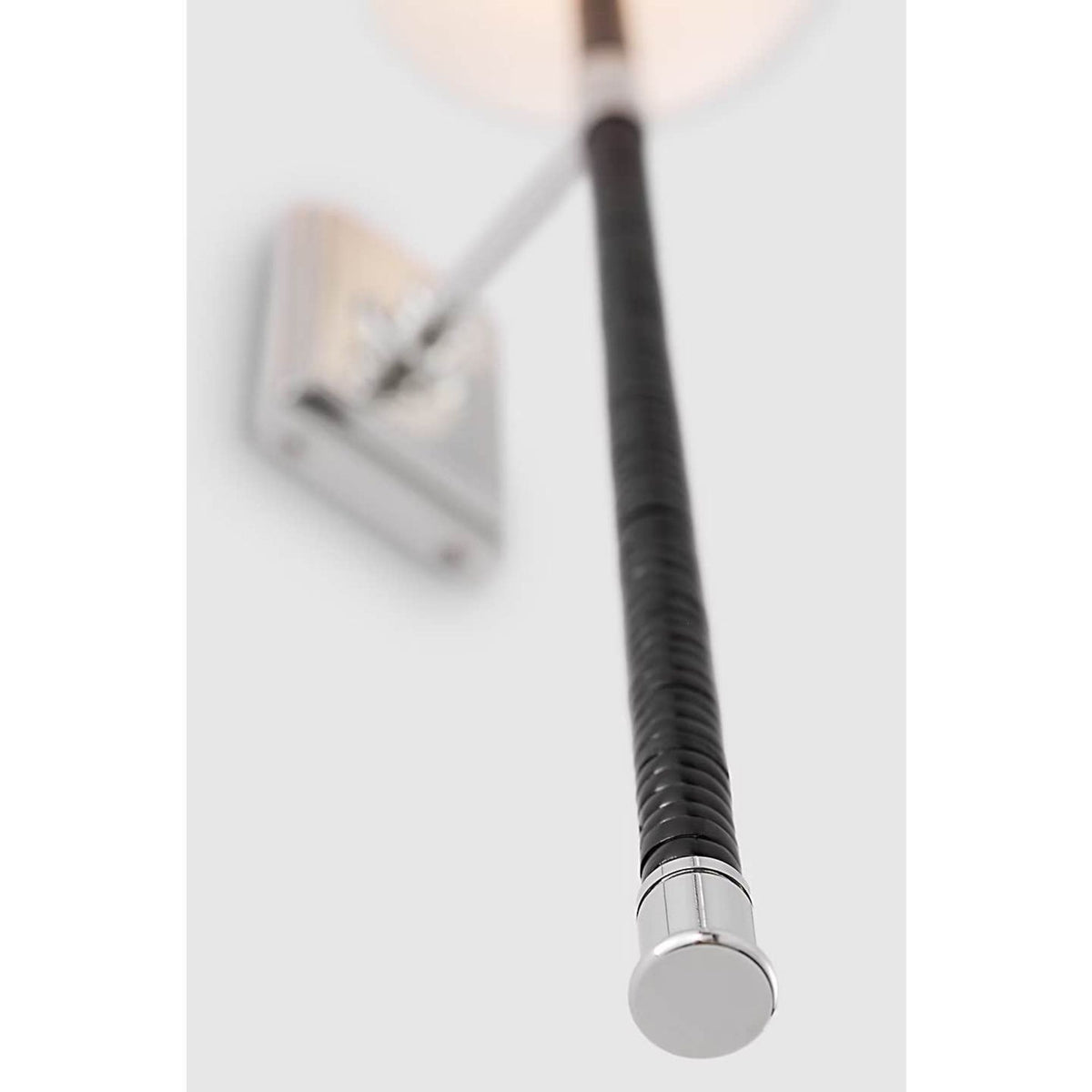Chapman & Myers Basden 29" Tail Sconce in Polished Nickel and Black Rattan with Linen Shade W6" x H28.5" x E6.75"