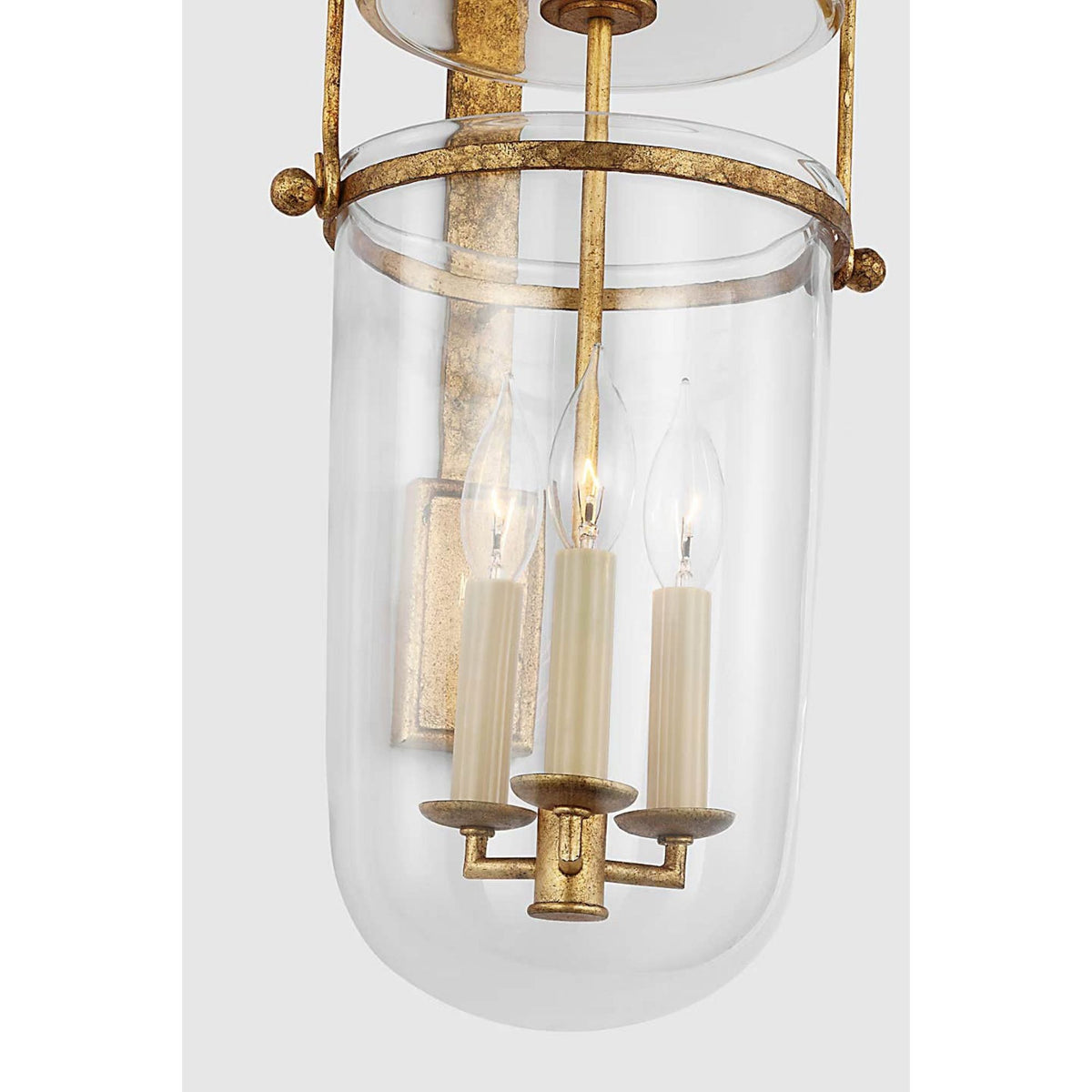 Chapman & Myers Lorford Medium Sconce in Gilded Iron with Clear Glass W10" x H23.75" x E9.5"