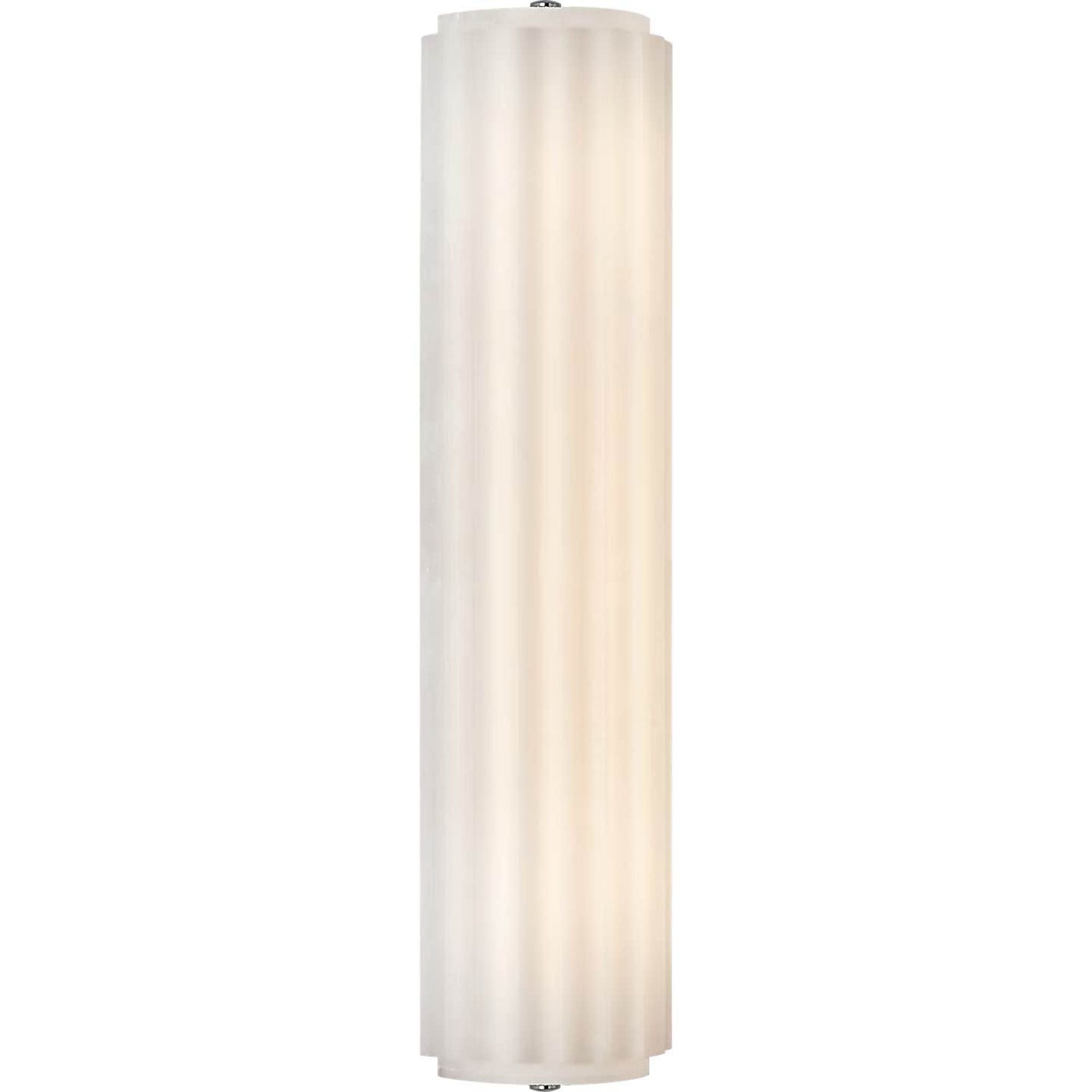 Chapman & Myers Madden 19" Fluted Linear Sconce in Alabaster and Polished Nickel W4.25" x H18.5" x E2.75"