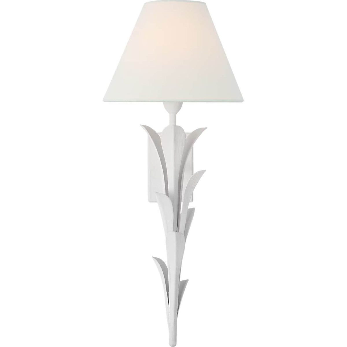 Chapman & Myers Provenz 20" Tail Sconce in Plaster White with Linen Shade W8" x H20" x E8.25"