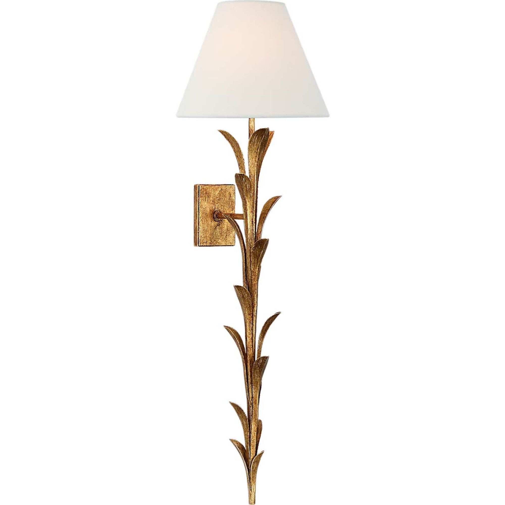 Chapman & Myers Provenz 34" Statement Sconce in French Gild with Linen Shade W10" x H33.5" x E10.75"