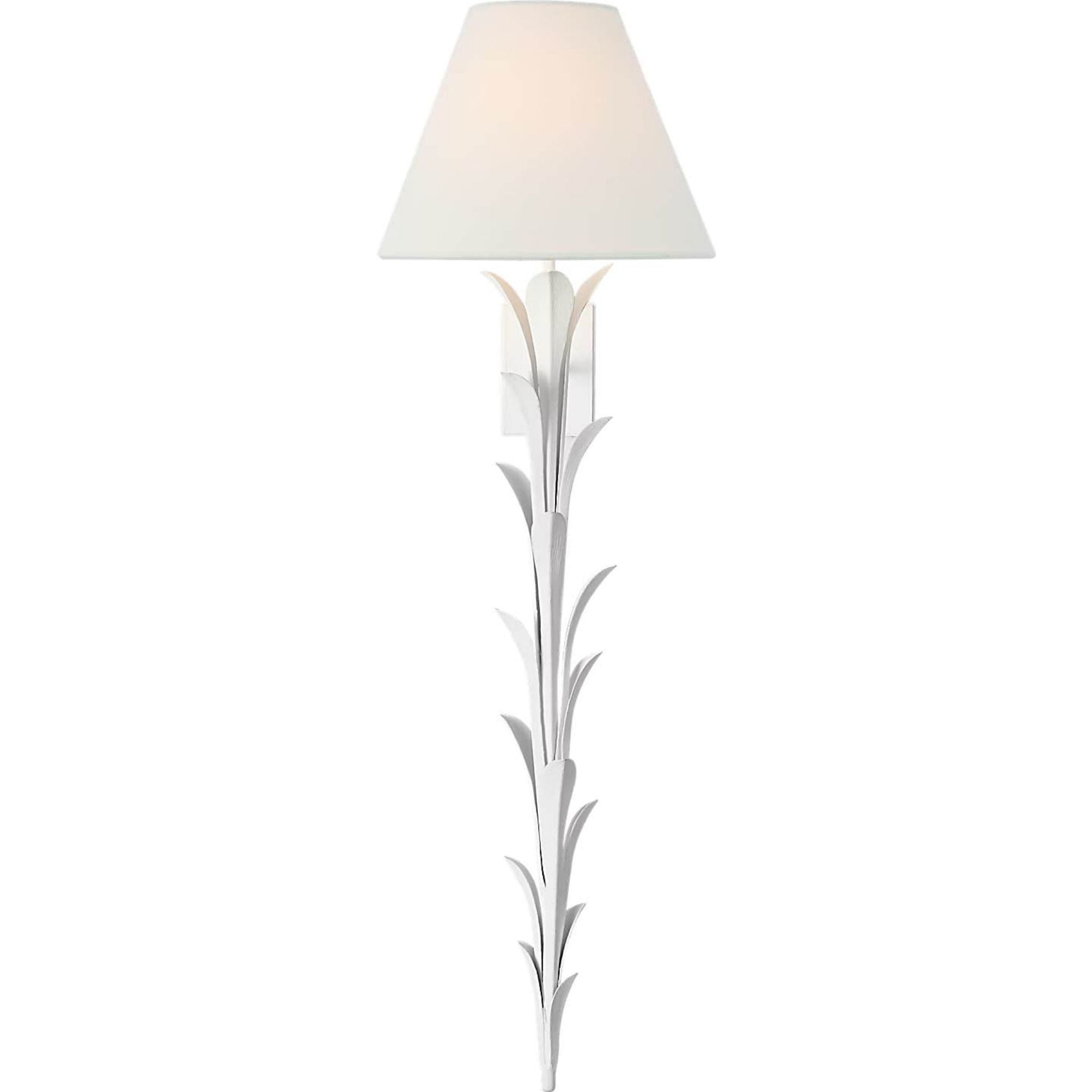 Chapman & Myers Provenz 34" Statement Sconce in Plaster White with Linen Shade W10" x H33.5" x E10.75"